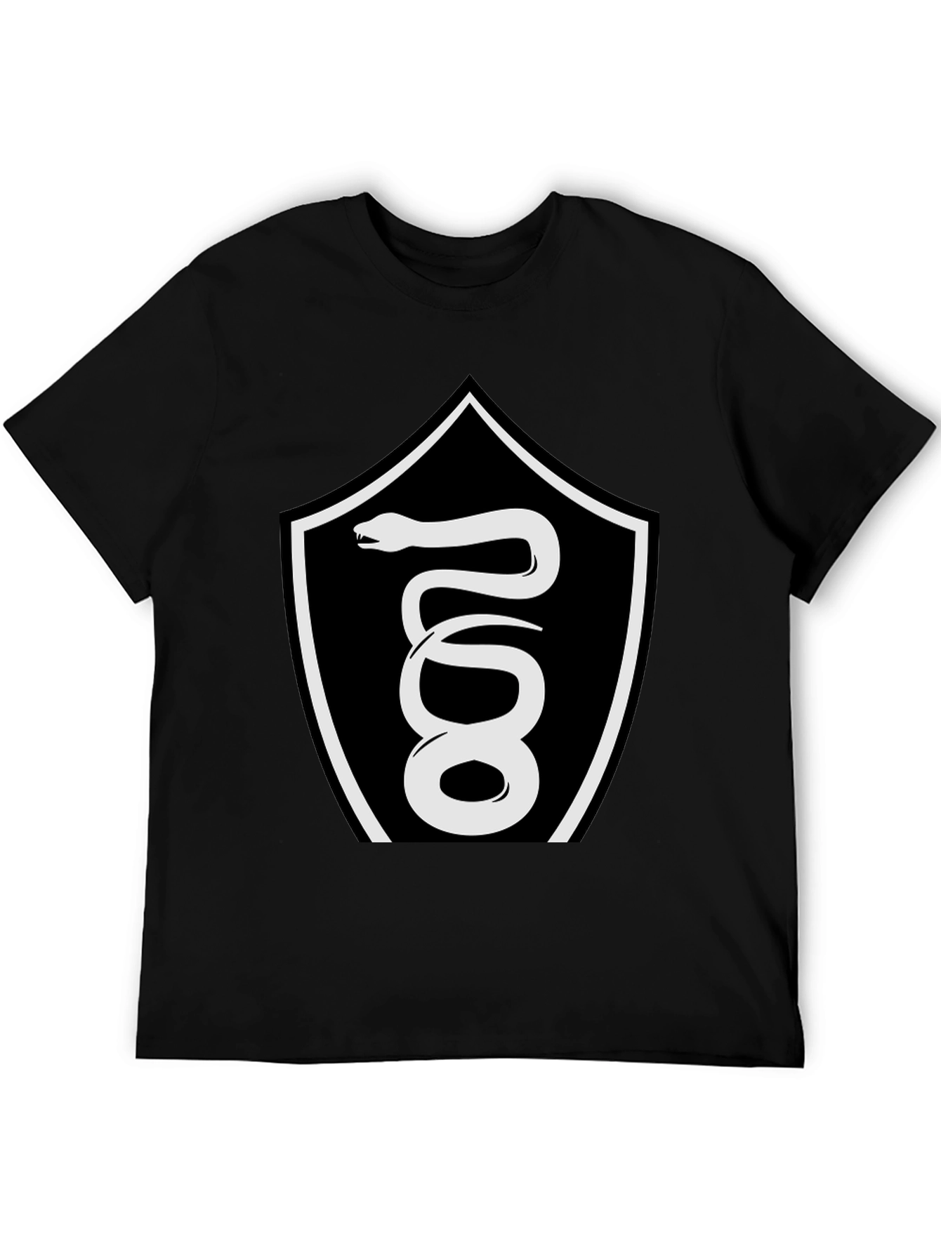 Black T-Shirt with Serpent Crest Graphic