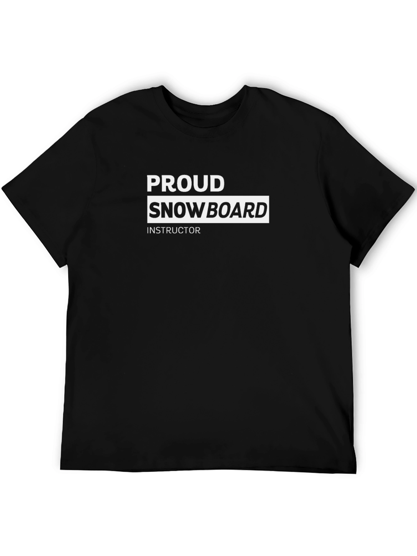 Proud Snowboard Instructor Black Graphic Tee