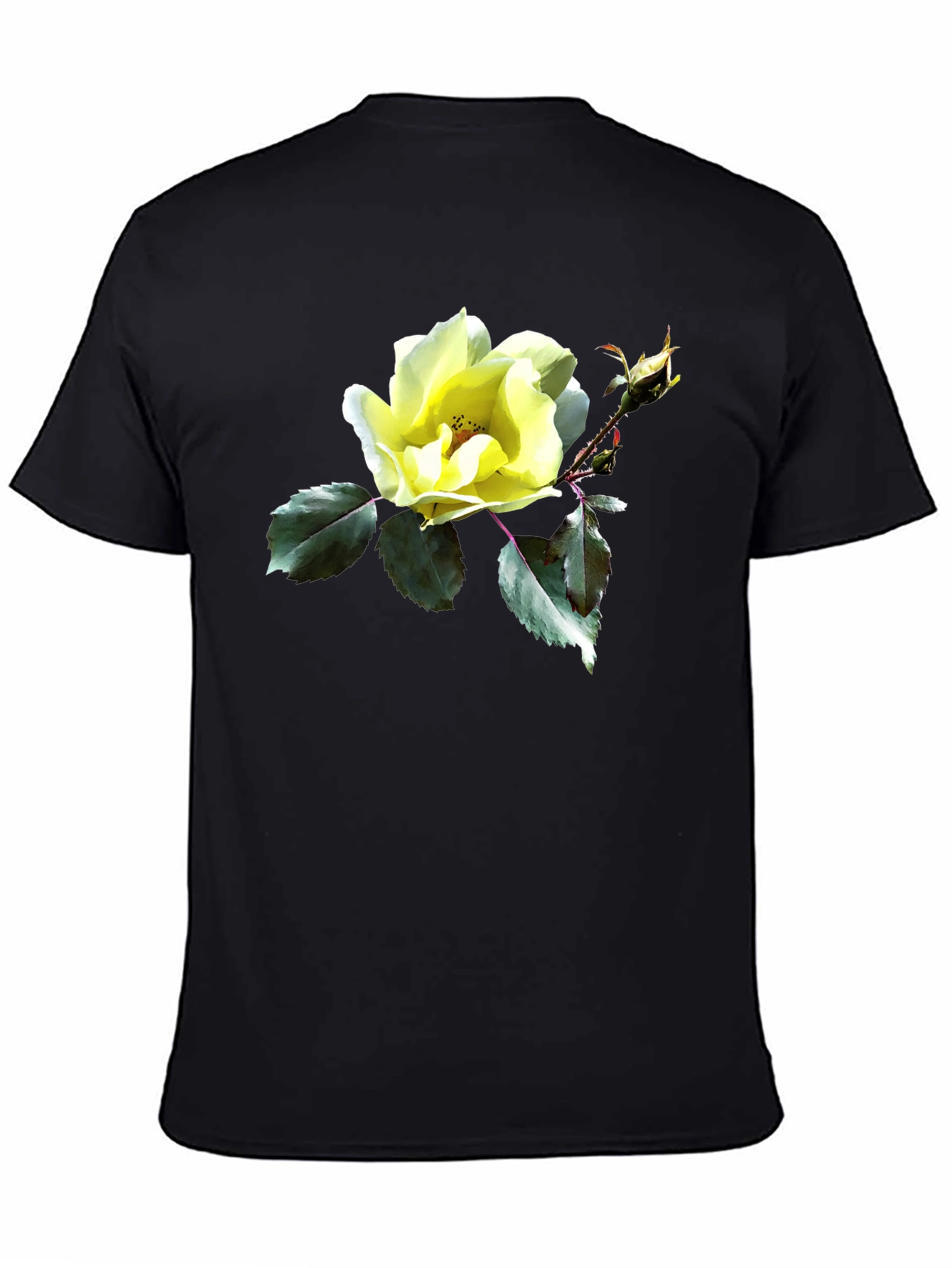 Floral Graphic T-Shirt - Yellow Rose Design