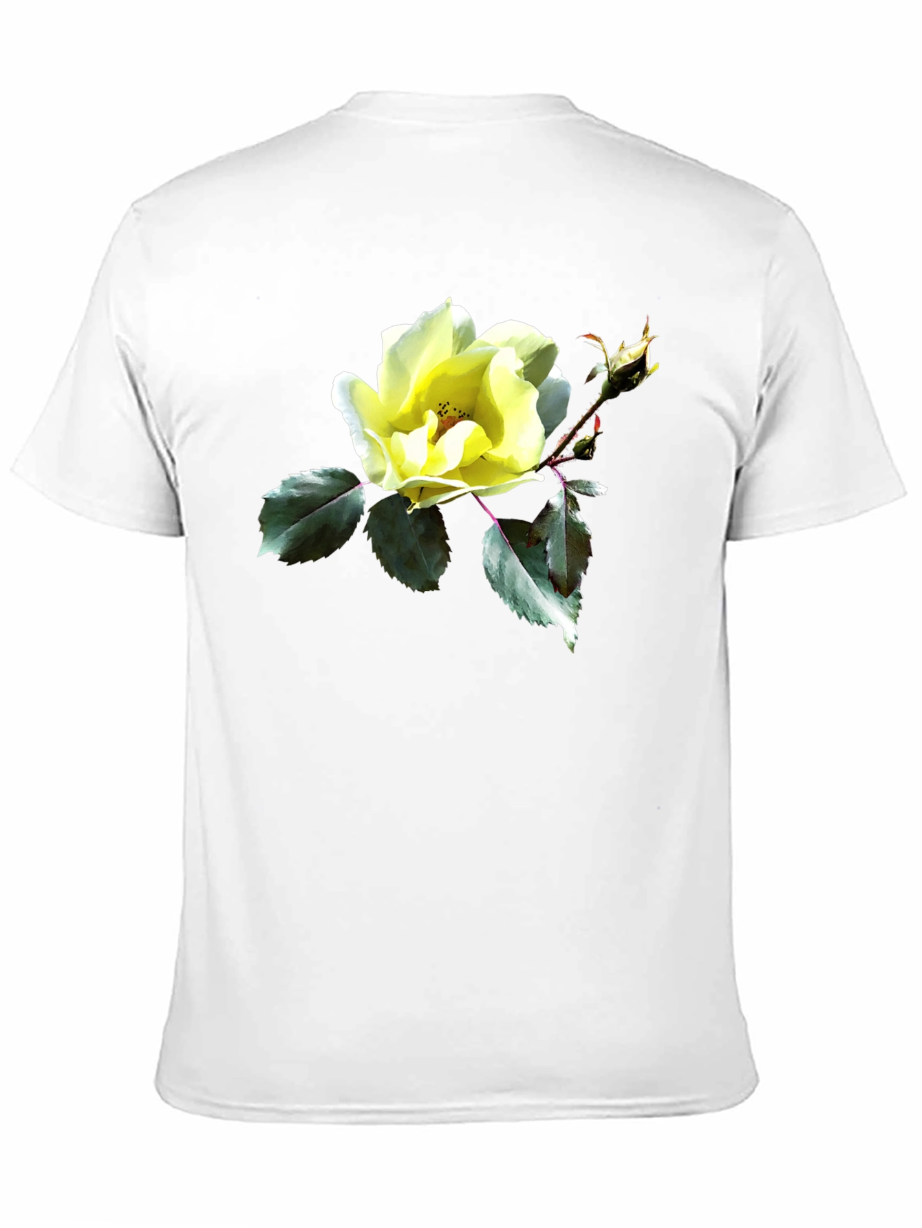 Floral Graphic T-Shirt - Yellow Rose Design