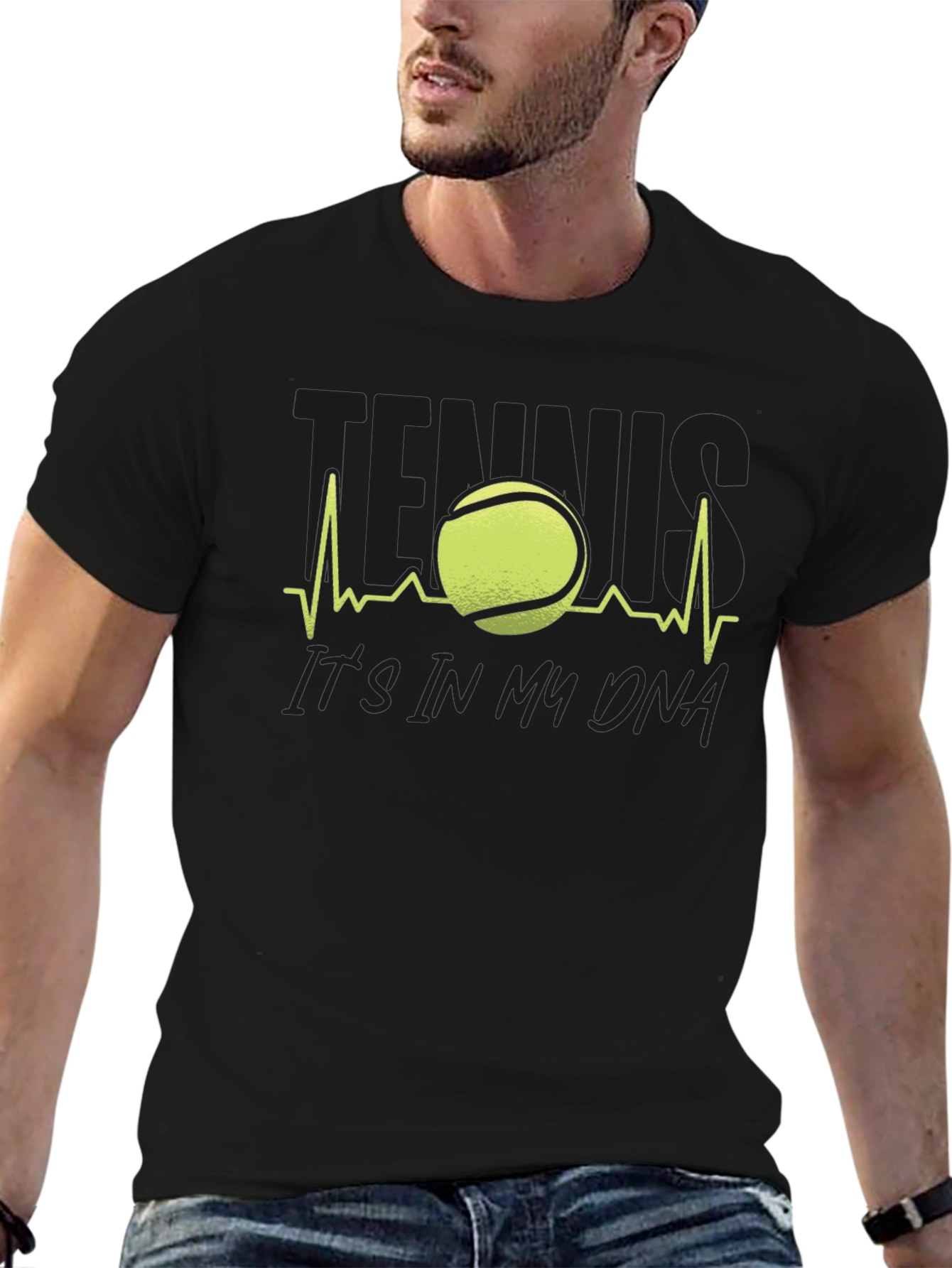Tennis DNA Black Graphic T-Shirt