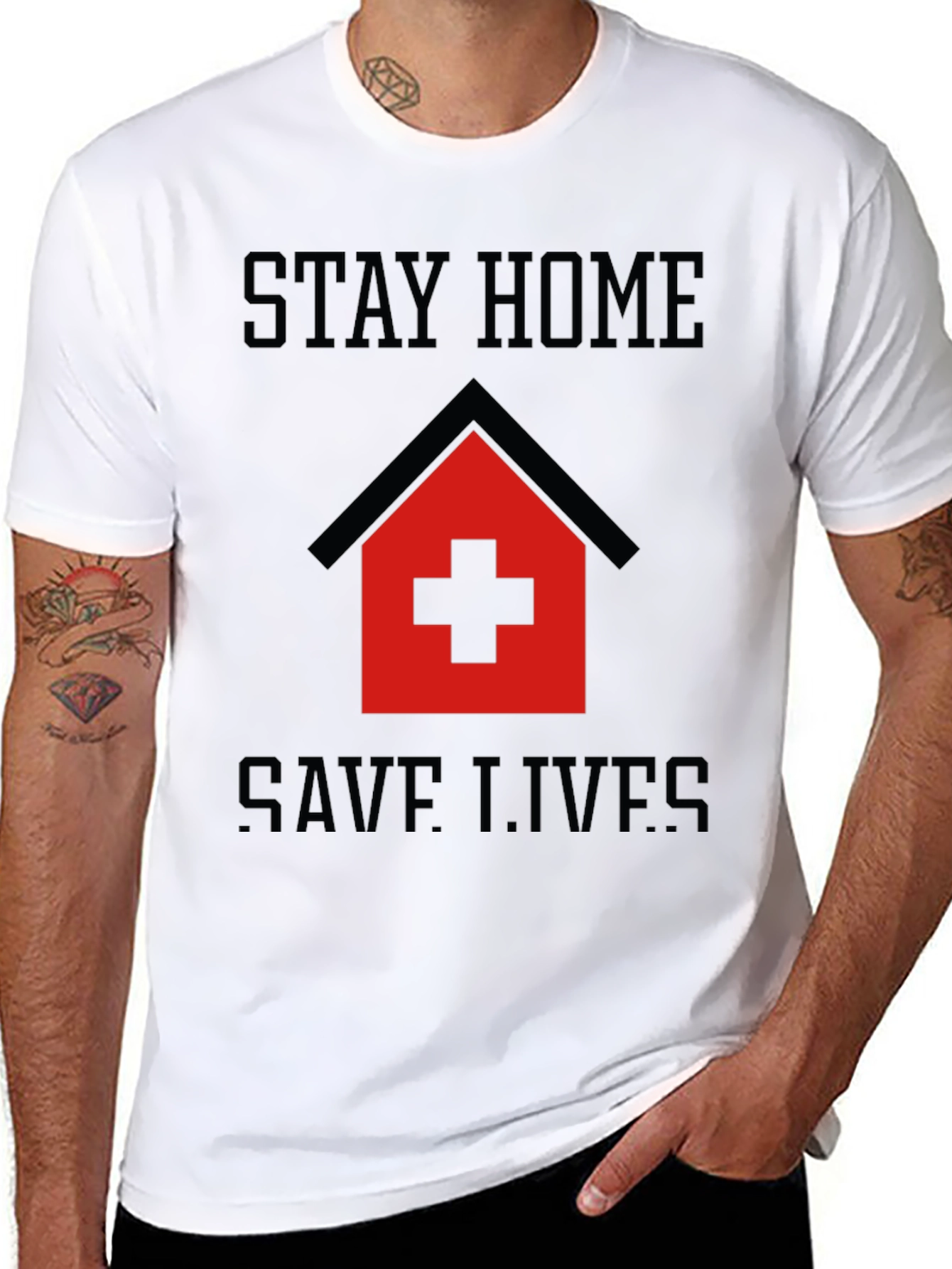 Stay Home Save Lives Graphic Tee