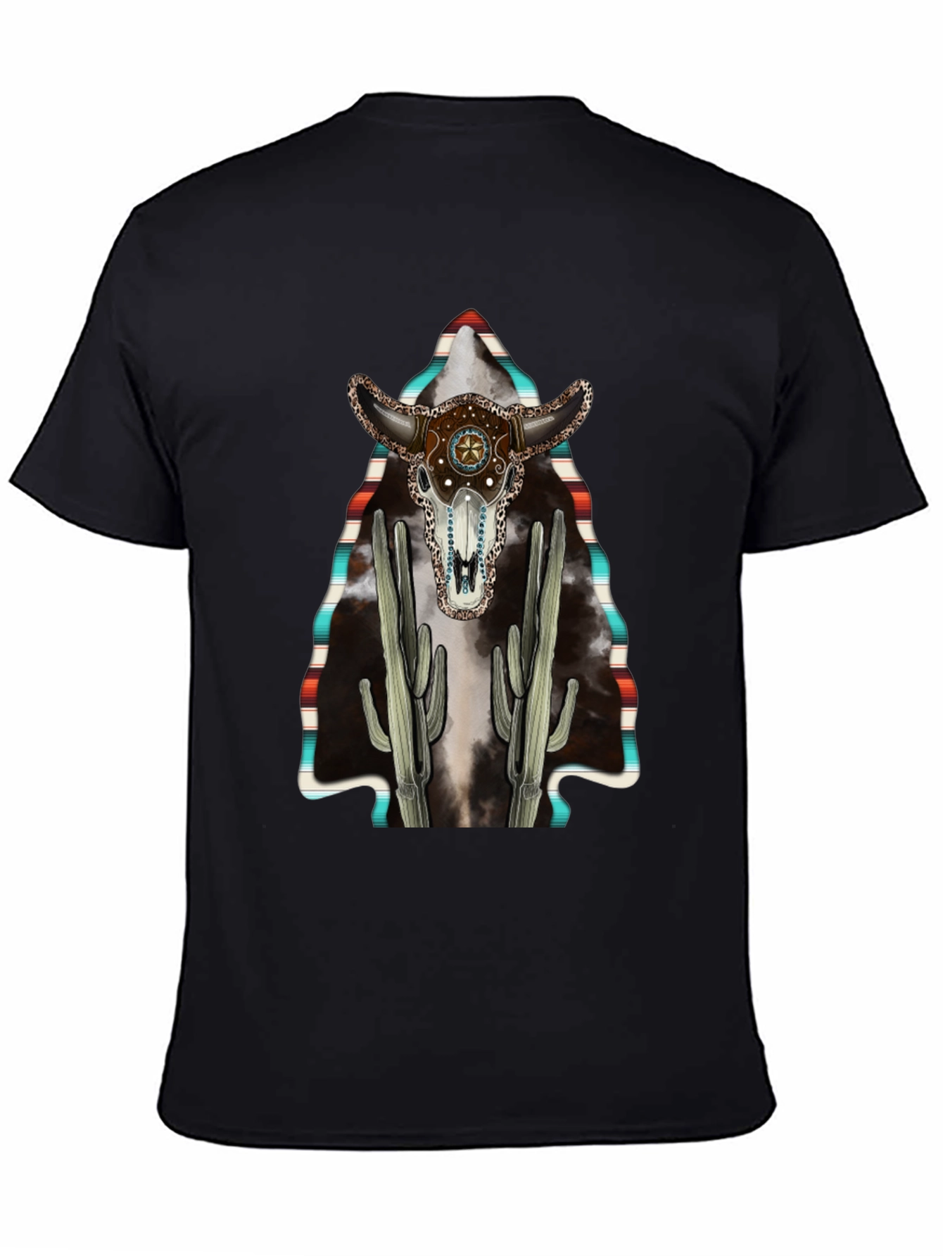 Western Bull Skull Cactus T-Shirt