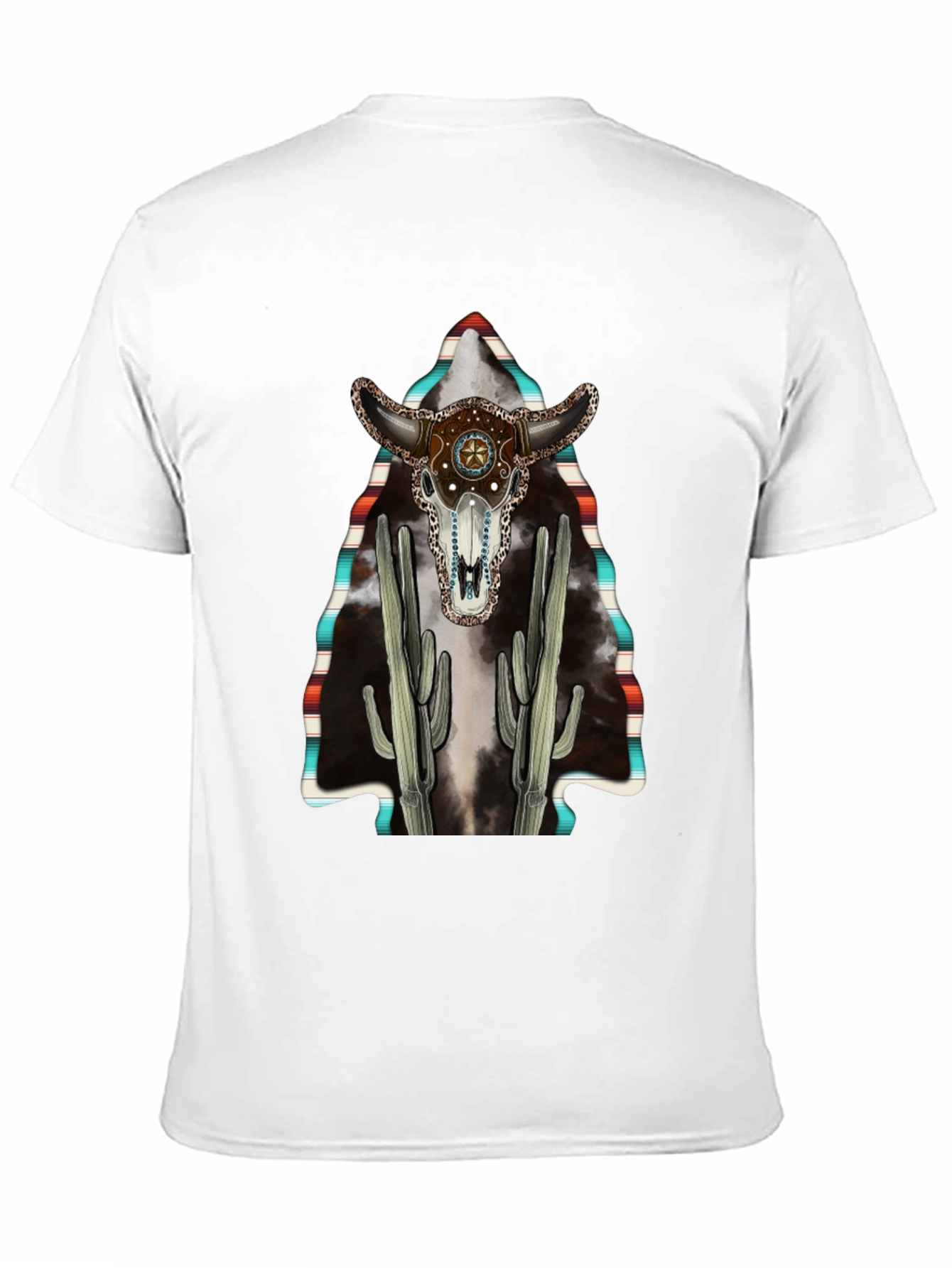 Western Bull Skull Cactus T-Shirt