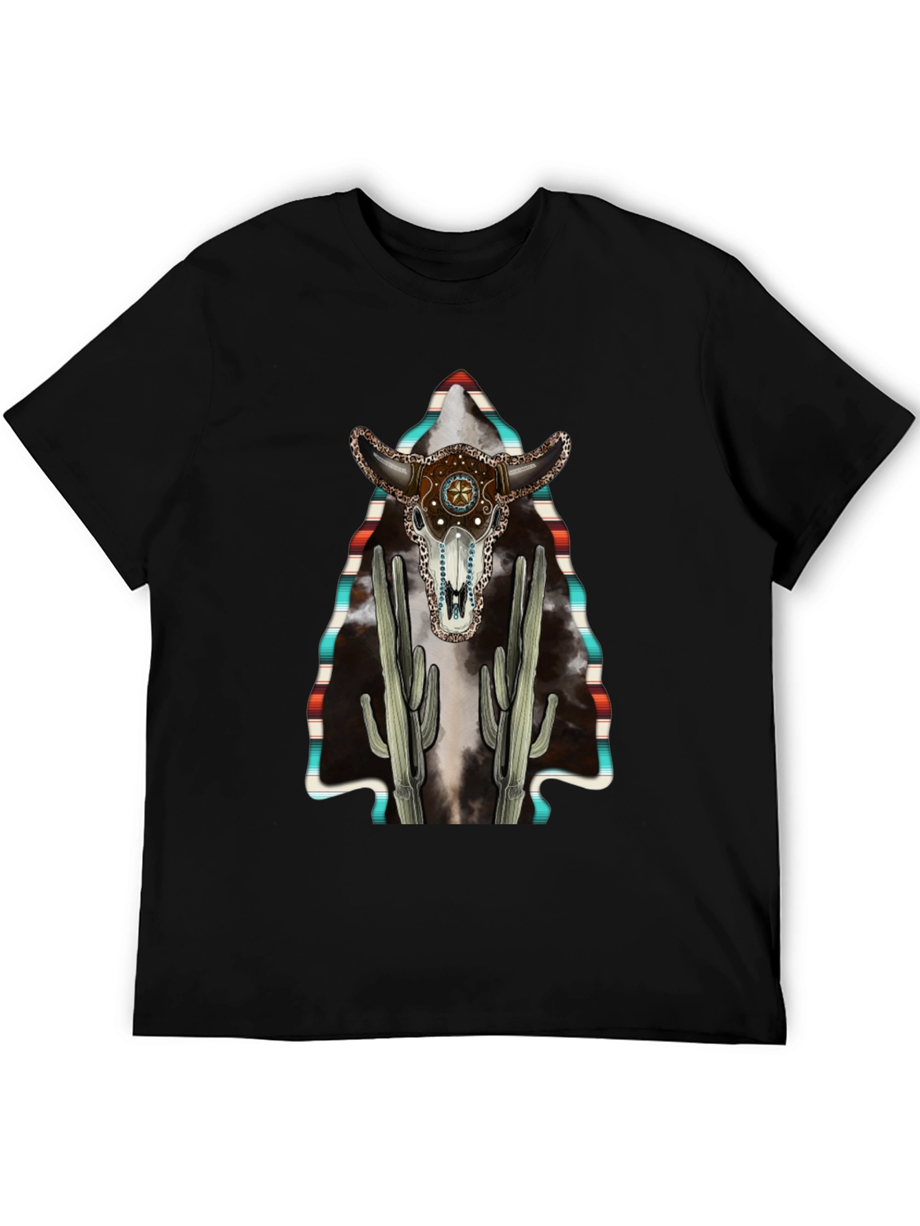 Western Bull Skull Cactus T-Shirt