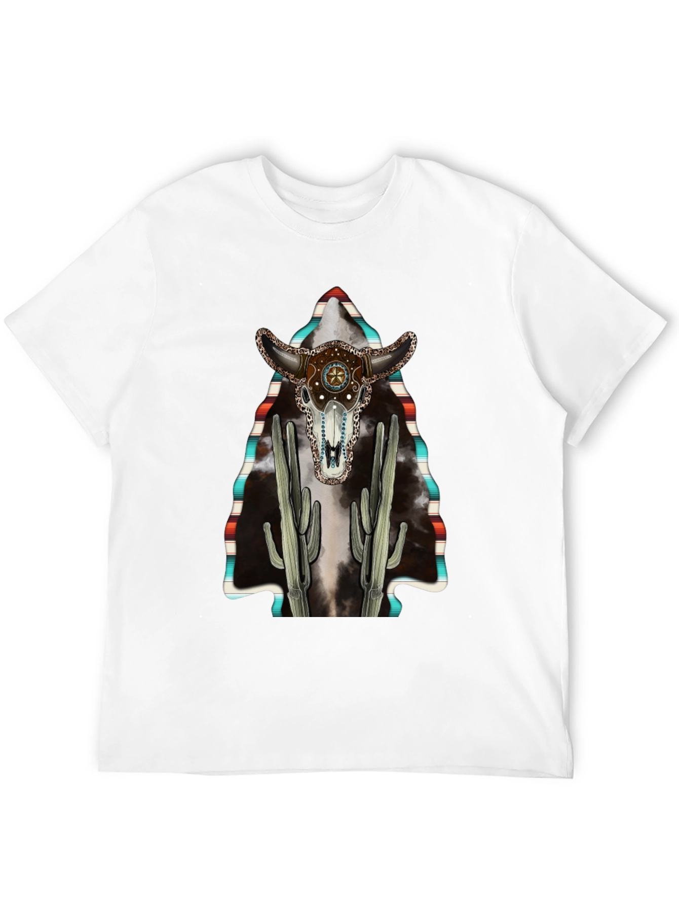 Western Bull Skull Cactus T-Shirt