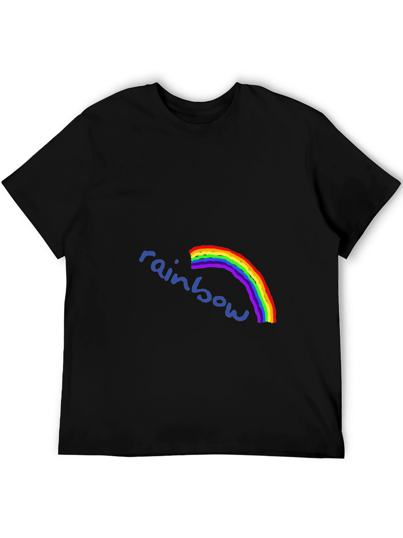 Rainbow Graphic Print Black T-Shirt
