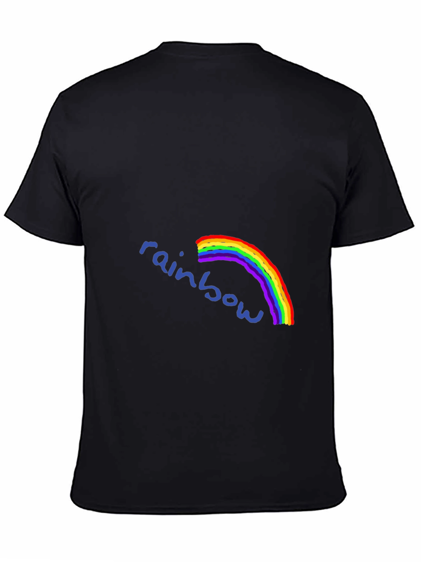 Rainbow Graphic Print Black T-Shirt