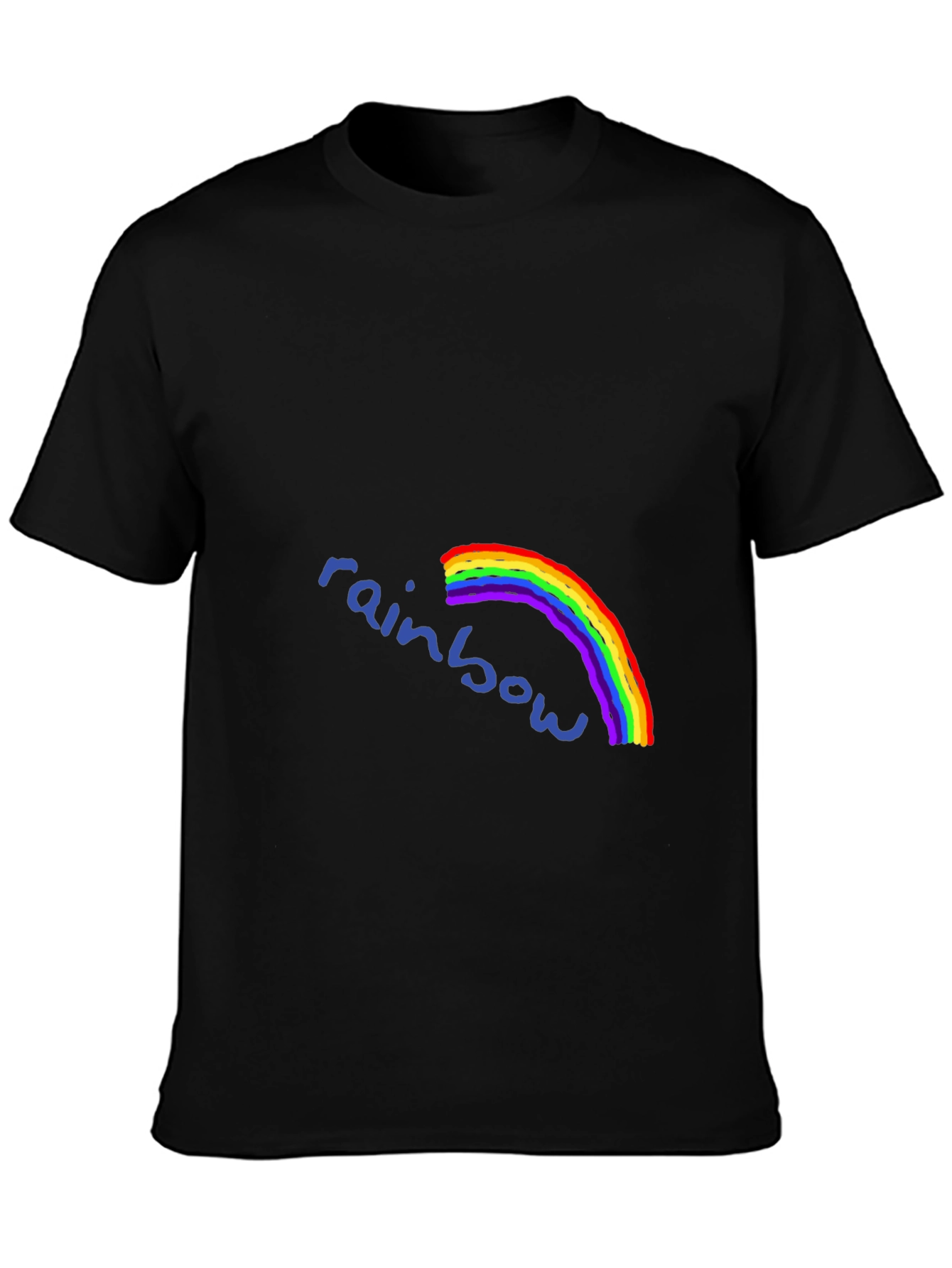 Rainbow Graphic Print Black T-Shirt