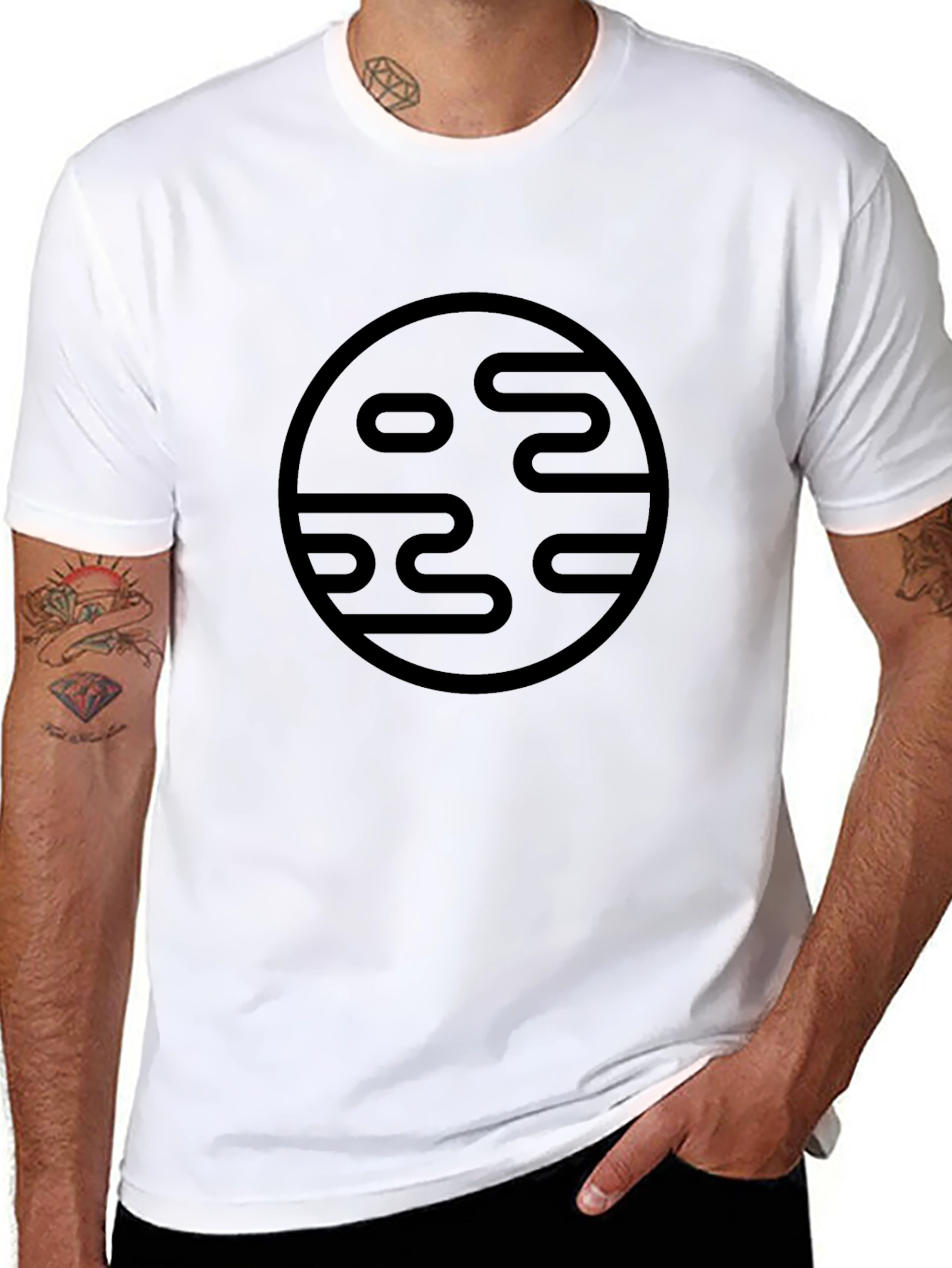 Abstract Graphic Tee - Modern Round Design
