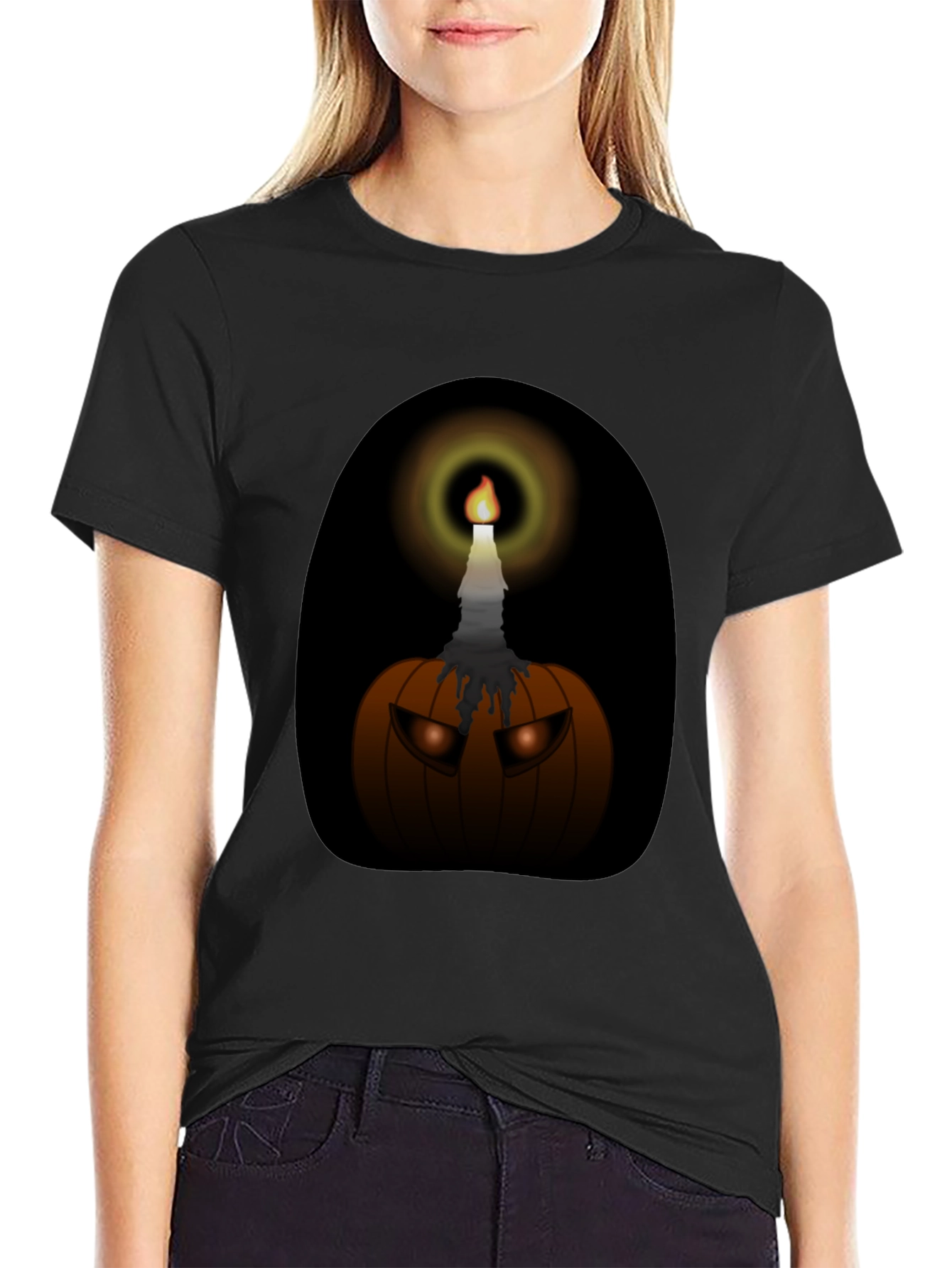 Halloween Pumpkin Candle T-Shirt