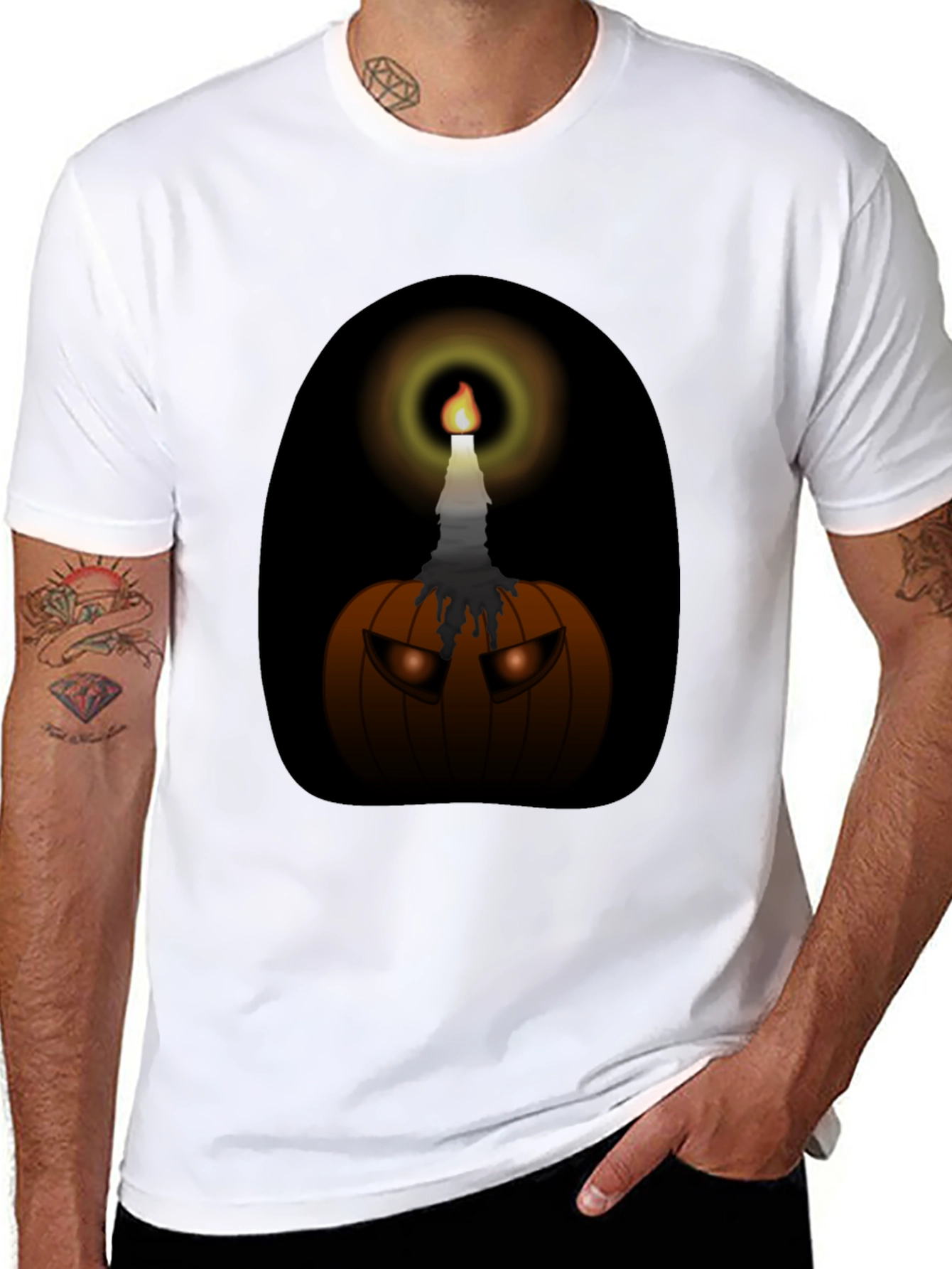 Halloween Pumpkin Candle T-Shirt