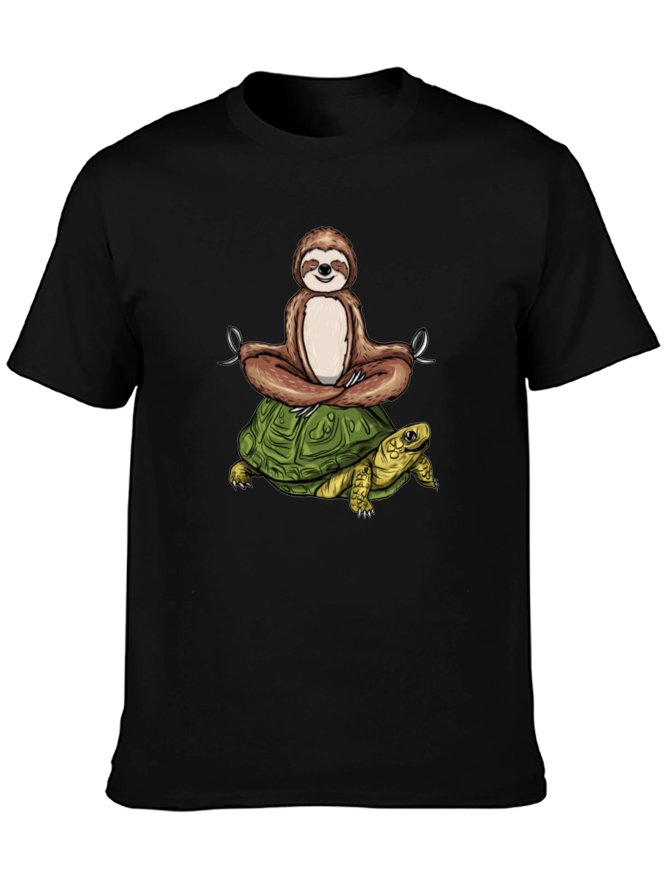 Sloth Meditating on Turtle T-Shirt
