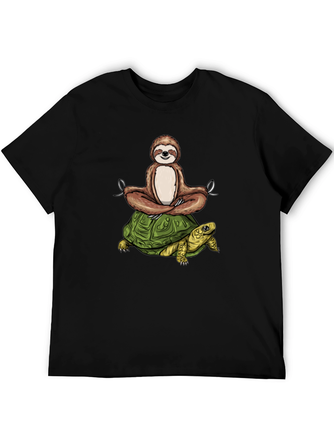 Sloth Meditating on Turtle T-Shirt