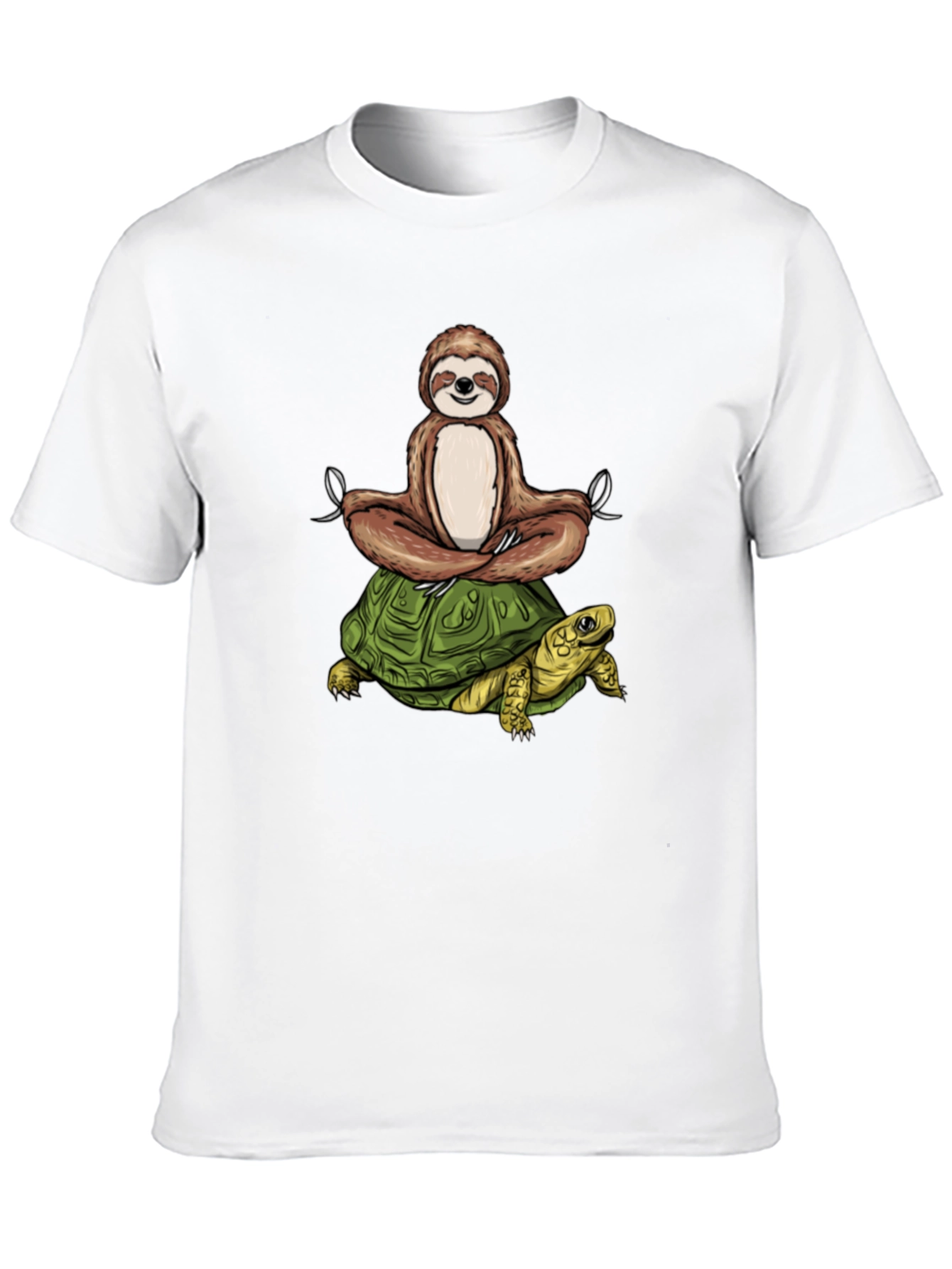 Sloth Meditating on Turtle T-Shirt