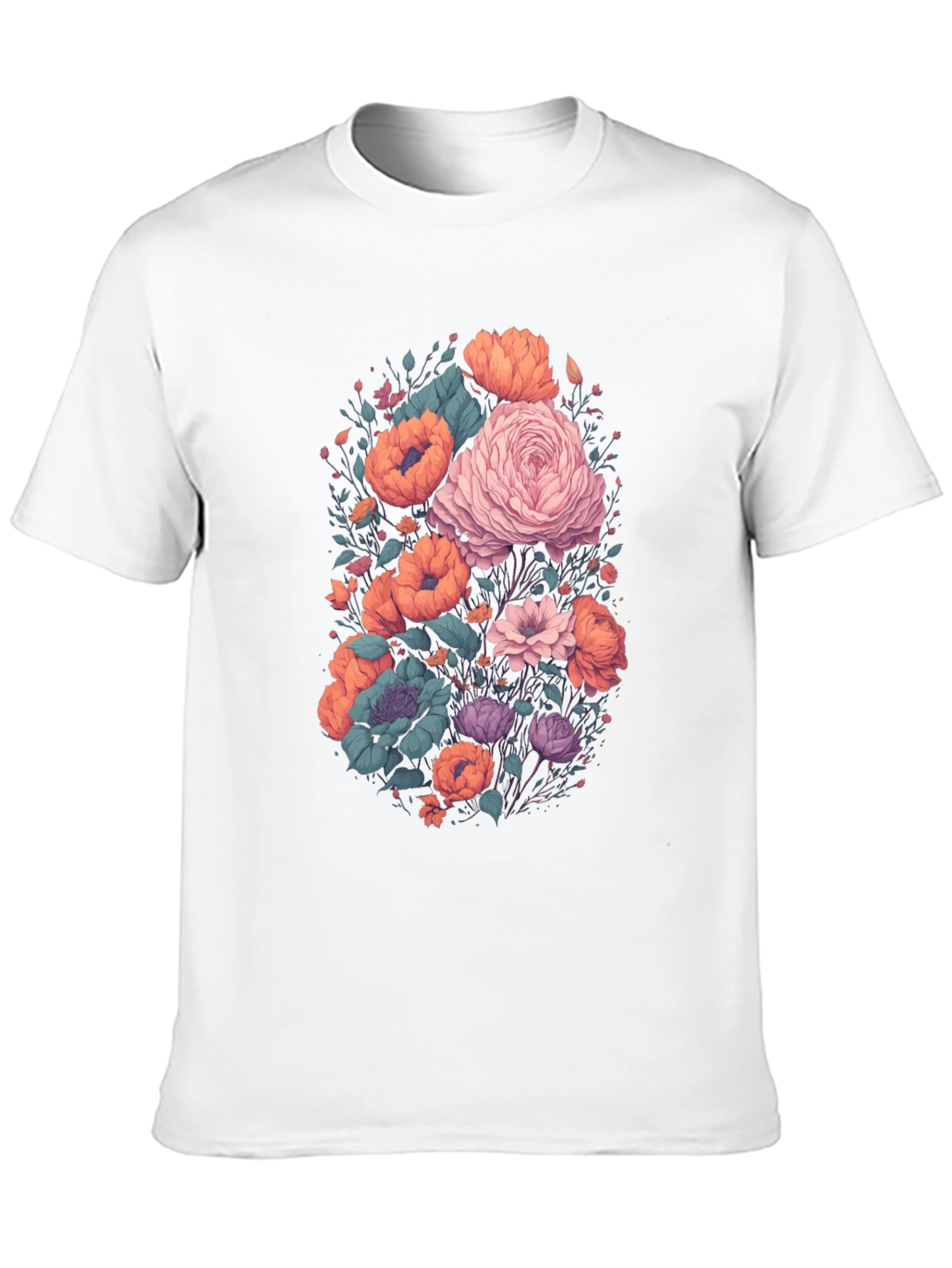 Floral Graphic Black T-Shirt