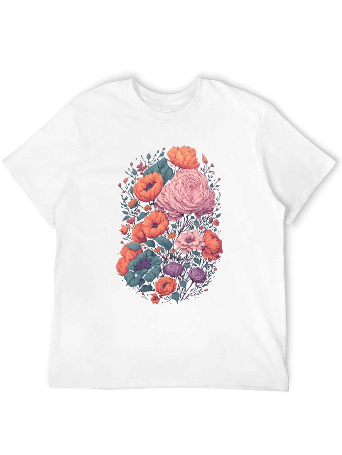 Floral Graphic Black T-Shirt