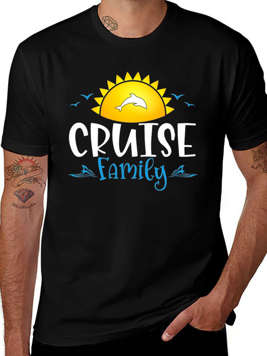Cruise Family T-Shirt Dolphin Sun Graphic Tee