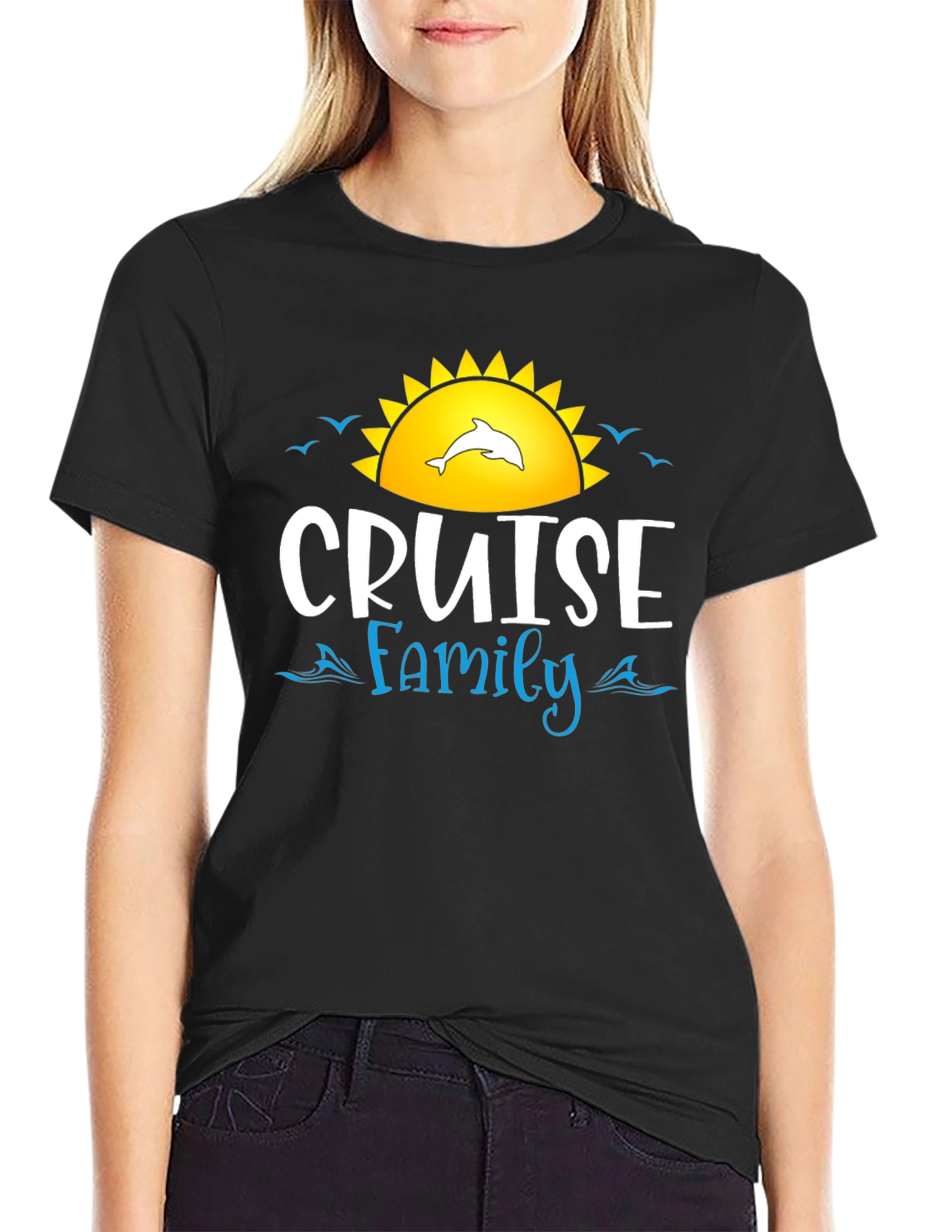 Cruise Family T-Shirt Dolphin Sun Graphic Tee