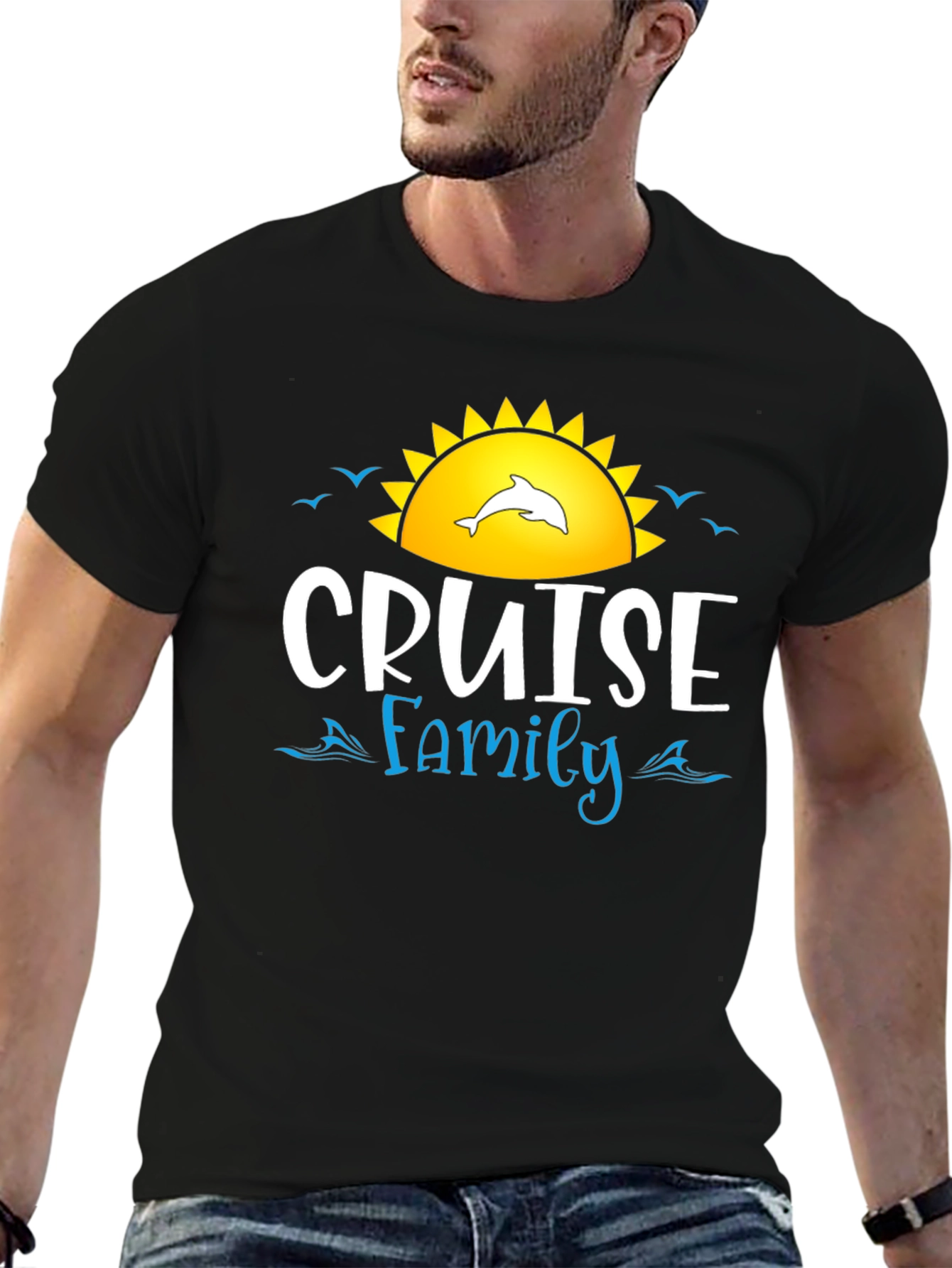 Cruise Family T-Shirt Dolphin Sun Graphic Tee