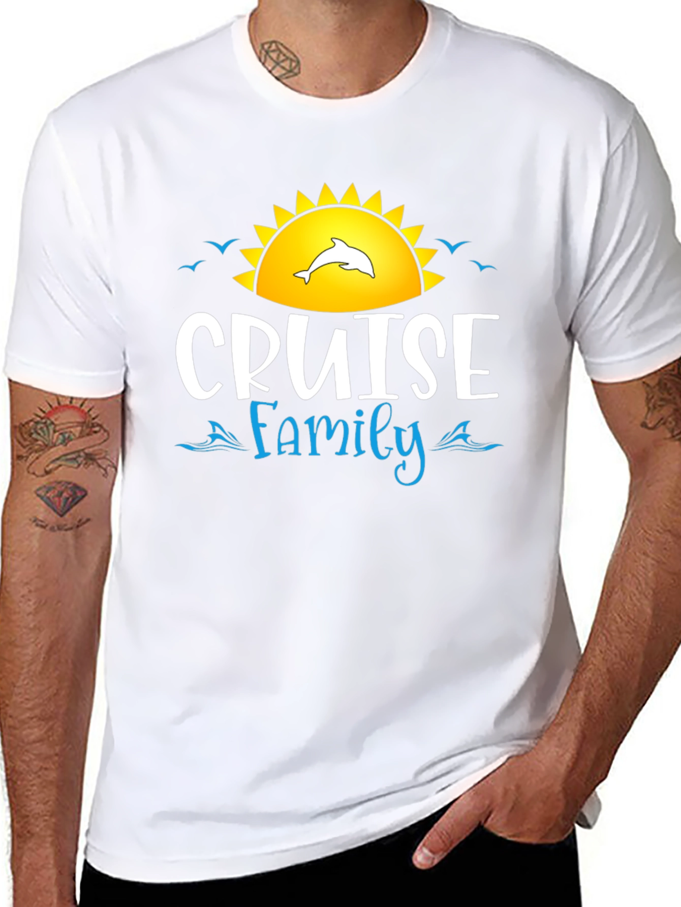 Cruise Family T-Shirt Dolphin Sun Graphic Tee