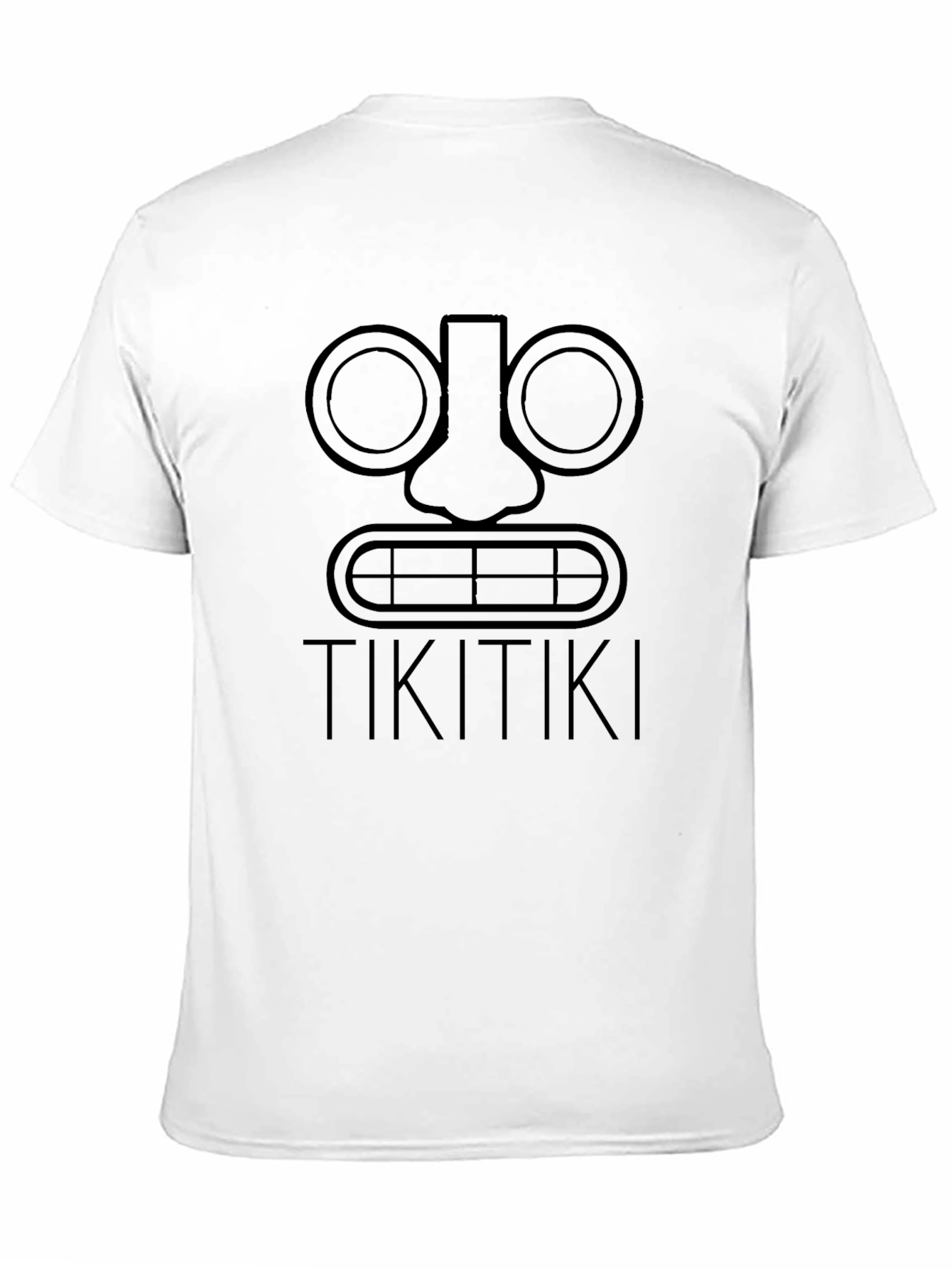 Tiki Head Graphic Tee - Black Cotton T-Shirt