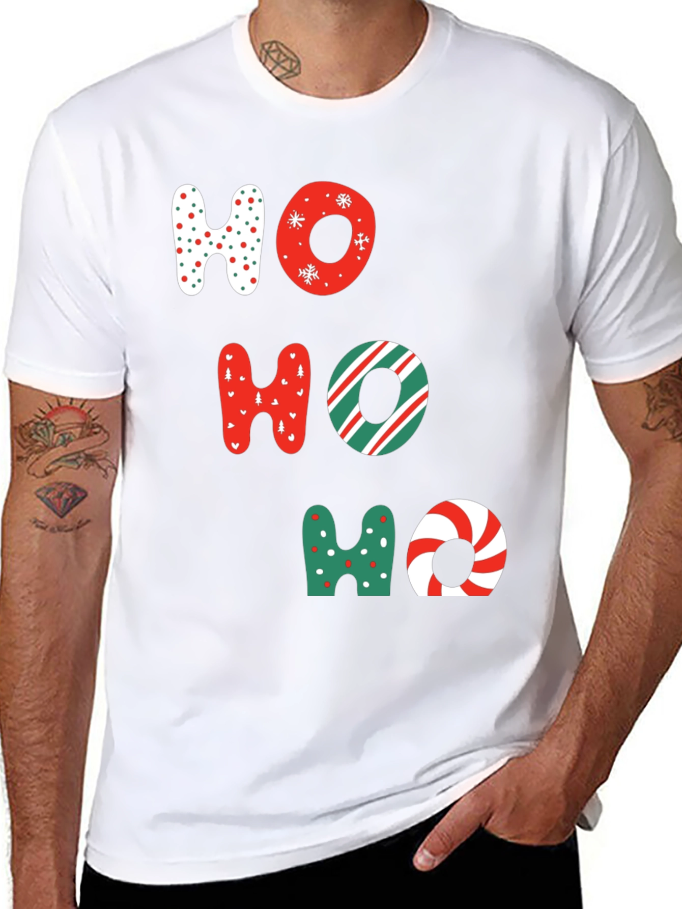 Festive Ho Ho Ho Christmas Graphic Tee