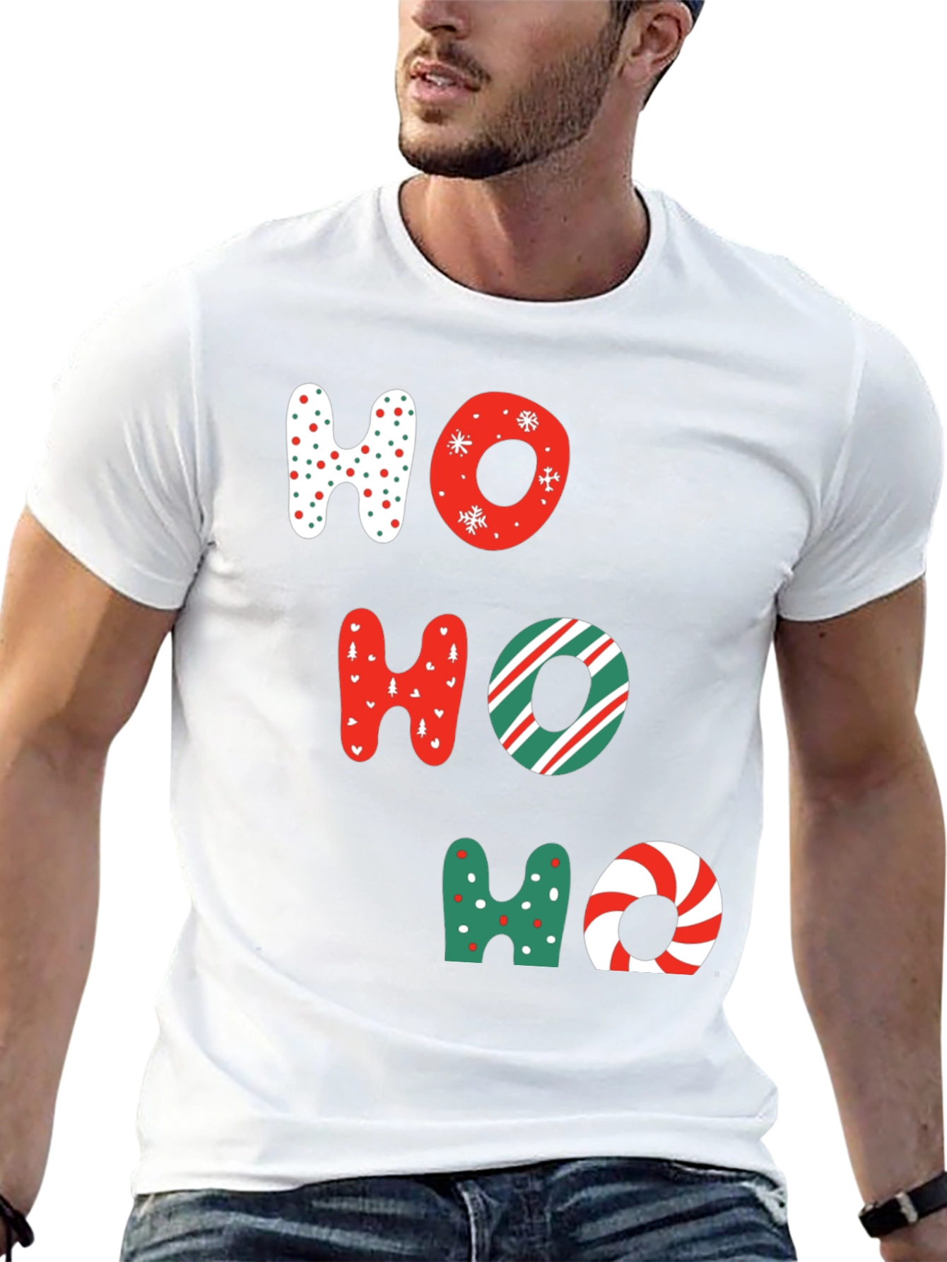 Festive Ho Ho Ho Christmas Graphic Tee
