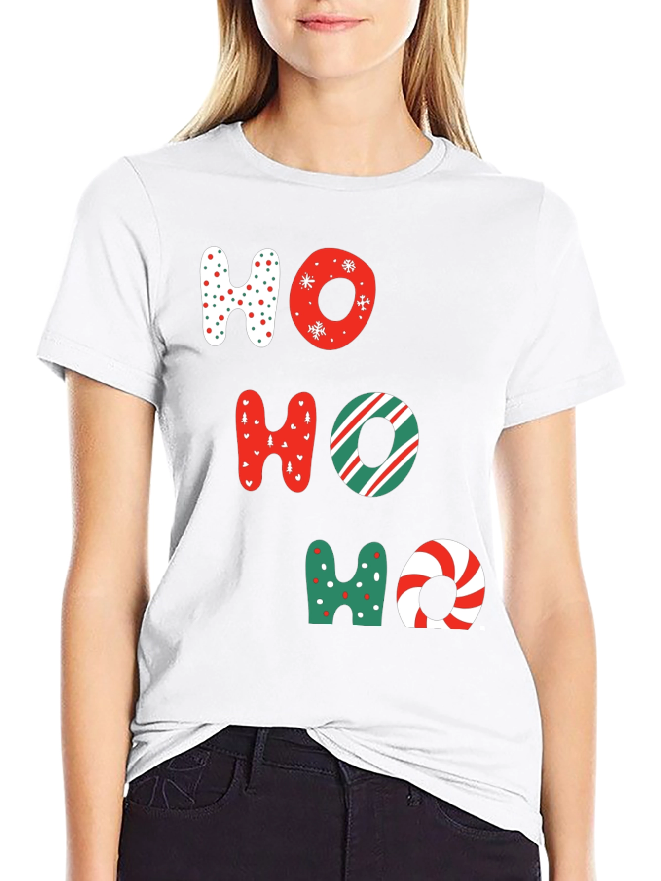 Festive Ho Ho Ho Christmas Graphic Tee