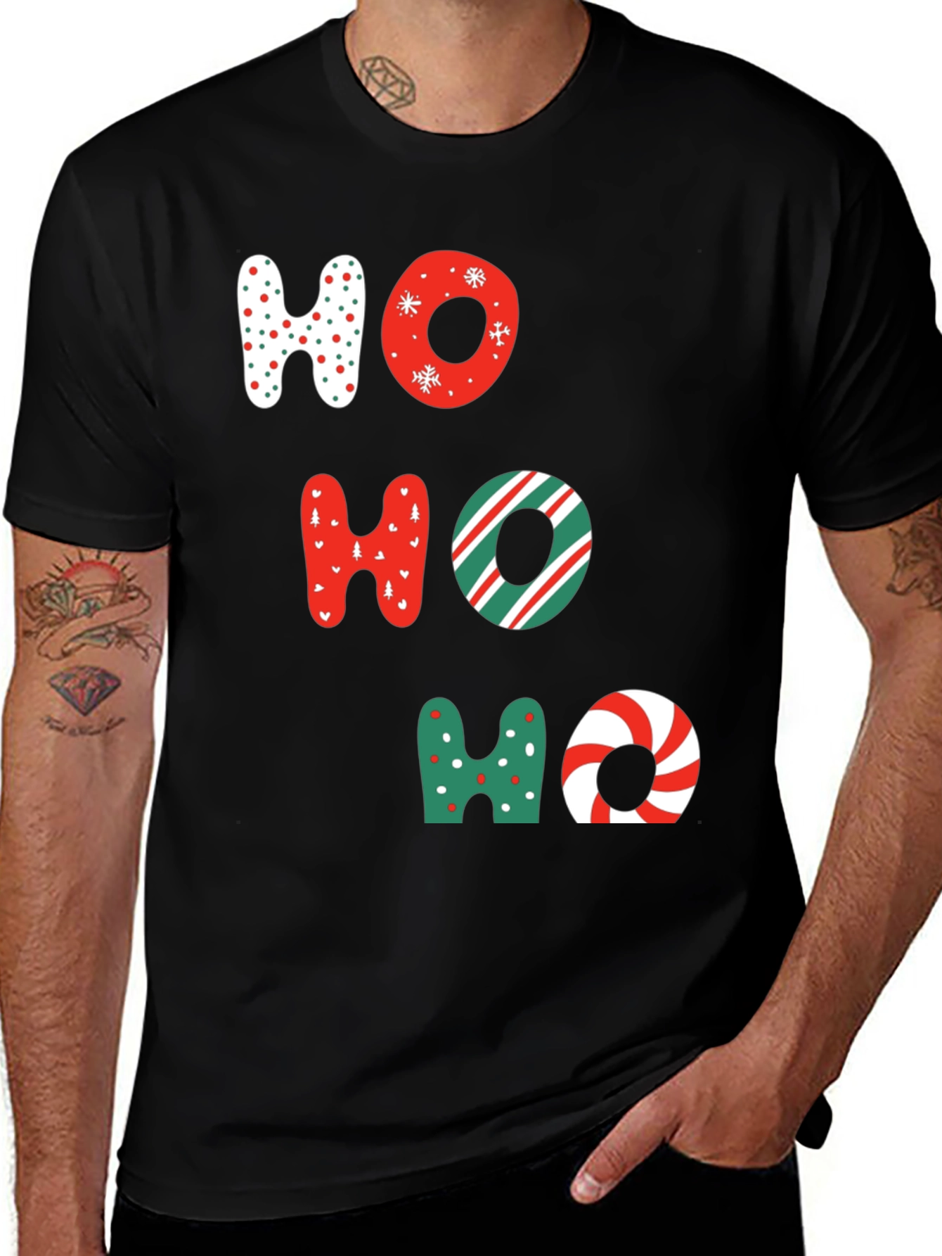 Festive Ho Ho Ho Christmas Graphic Tee