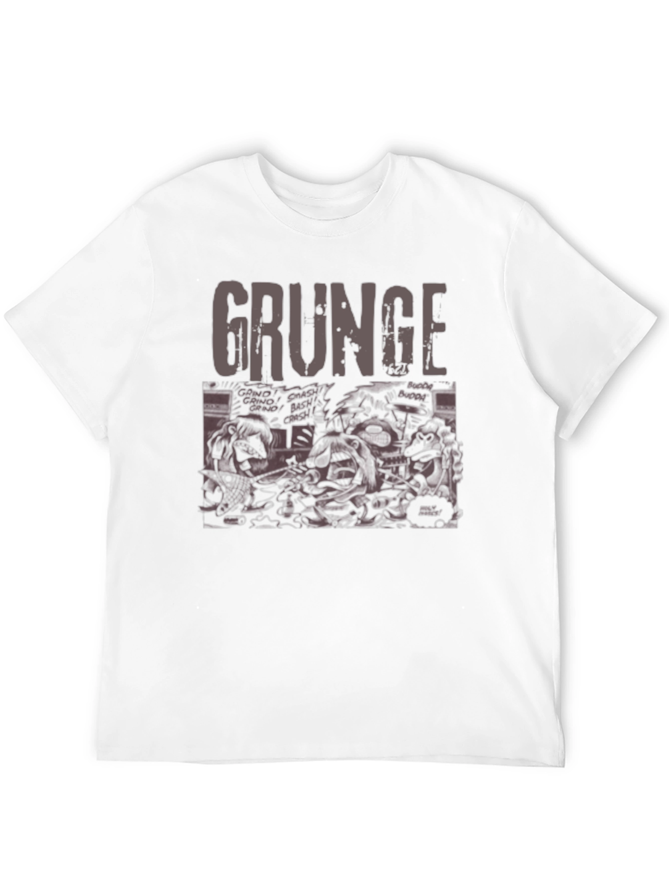 Grunge Graphic Print Crew Neck T-Shirt