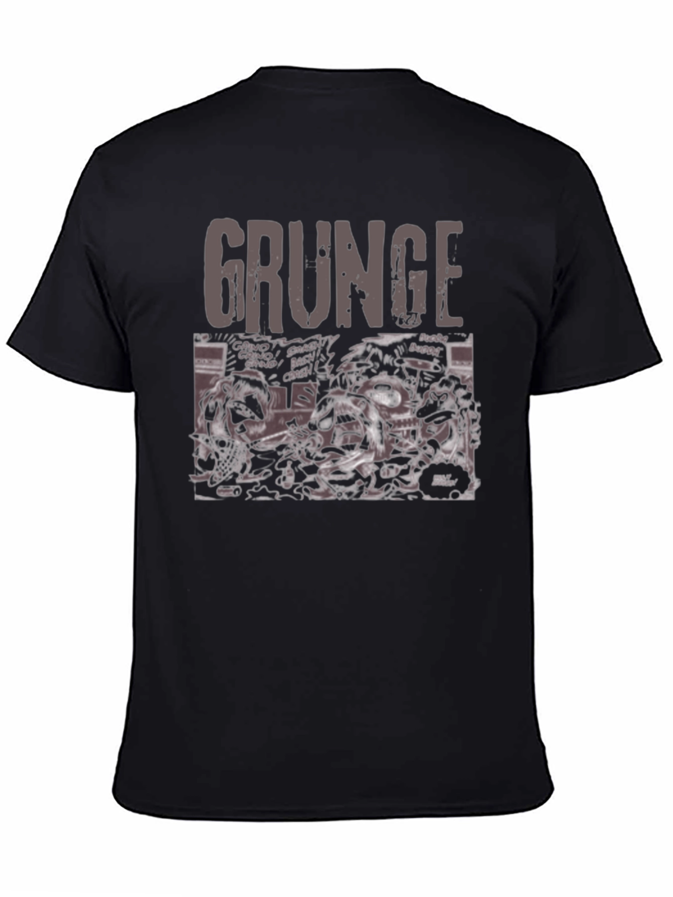 Grunge Graphic Print Crew Neck T-Shirt