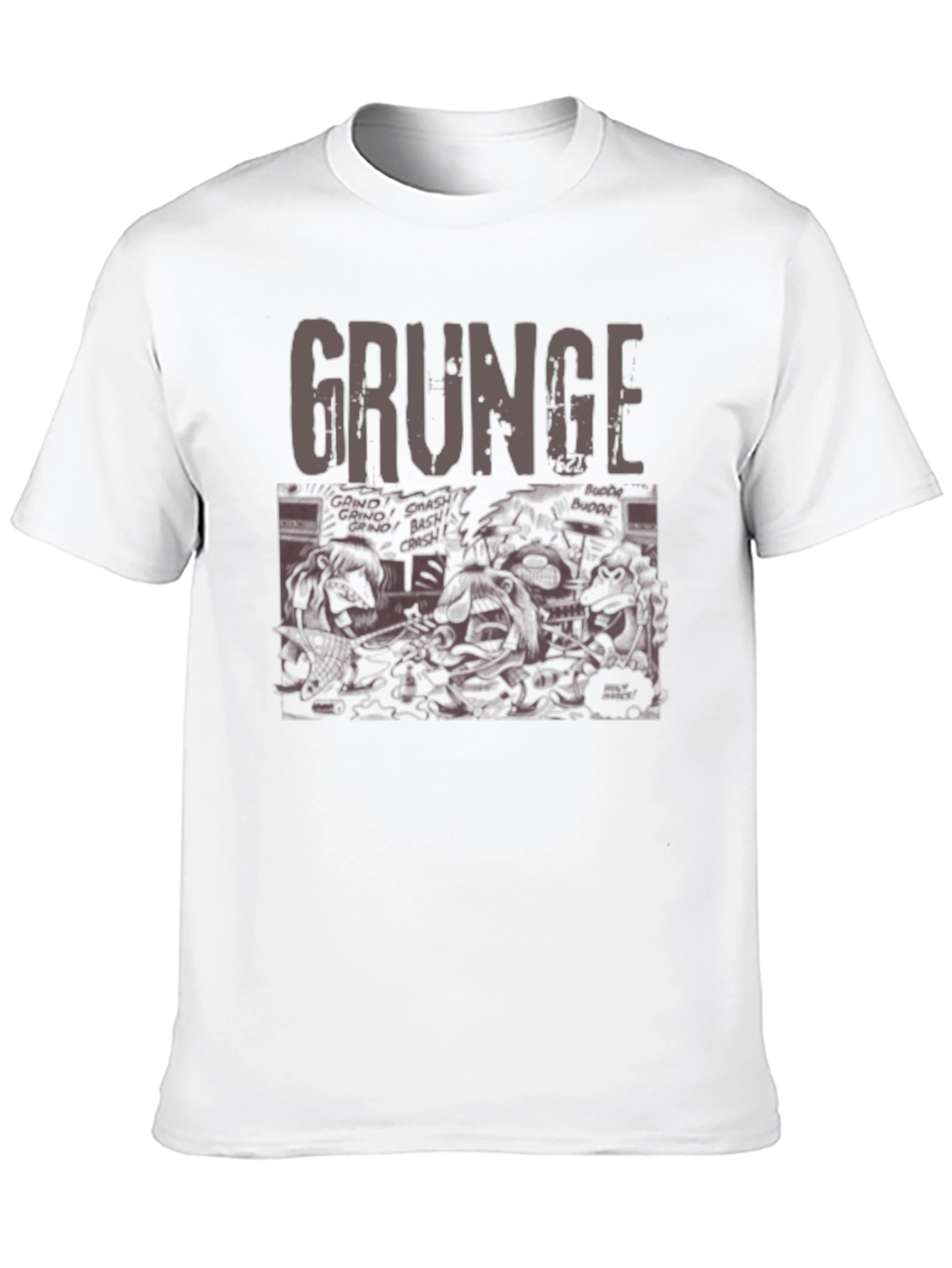 Grunge Graphic Print Crew Neck T-Shirt
