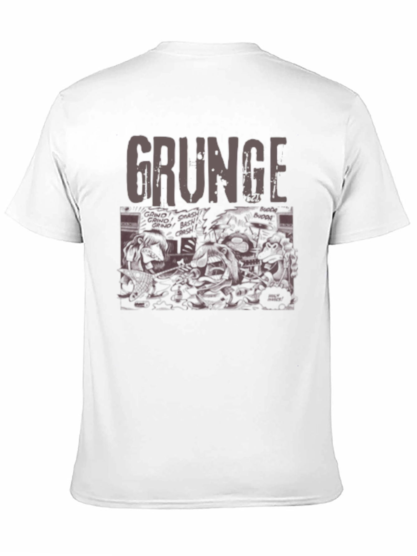 Grunge Graphic Print Crew Neck T-Shirt