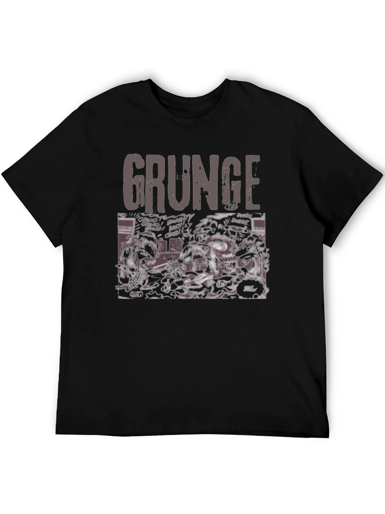 Grunge Graphic Print Crew Neck T-Shirt