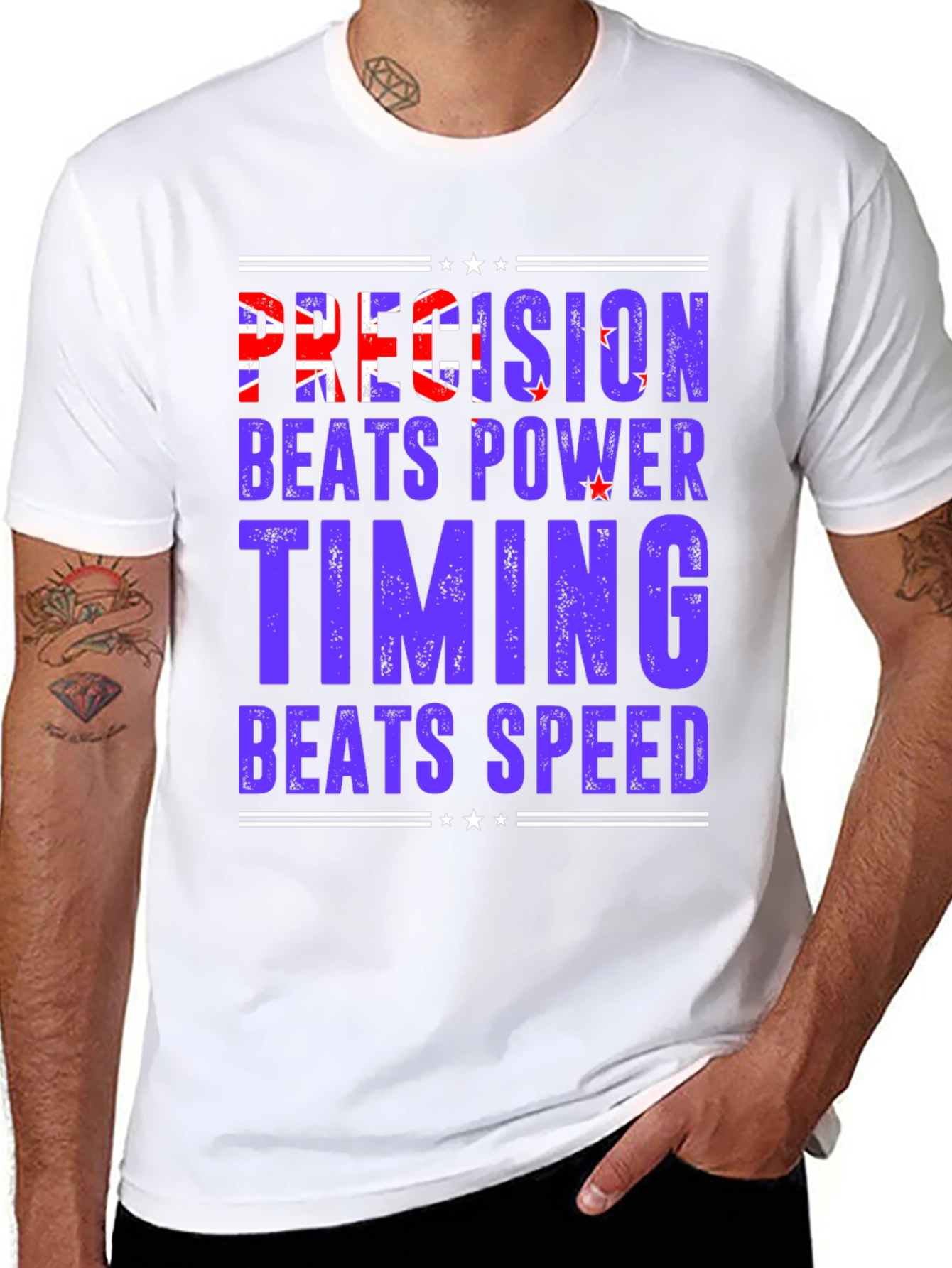 Precision Beats Power Tee - Motivational T-Shirt