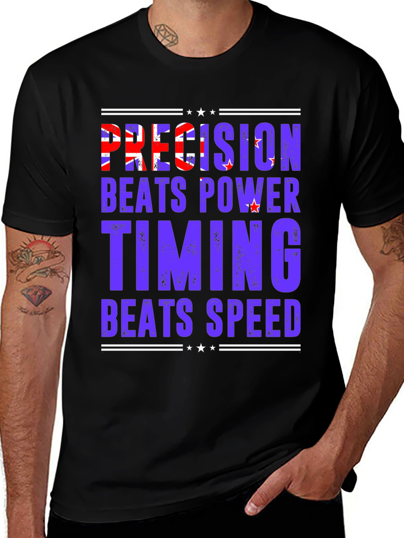 Precision Beats Power Tee - Motivational T-Shirt