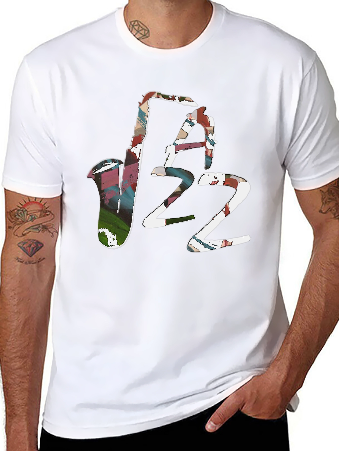 Abstract Jazz Graphic Tee - Black