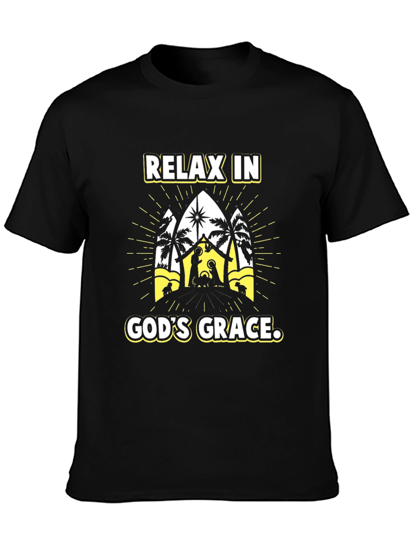 Relax in Gods Grace T-Shirt - Nativity Scene