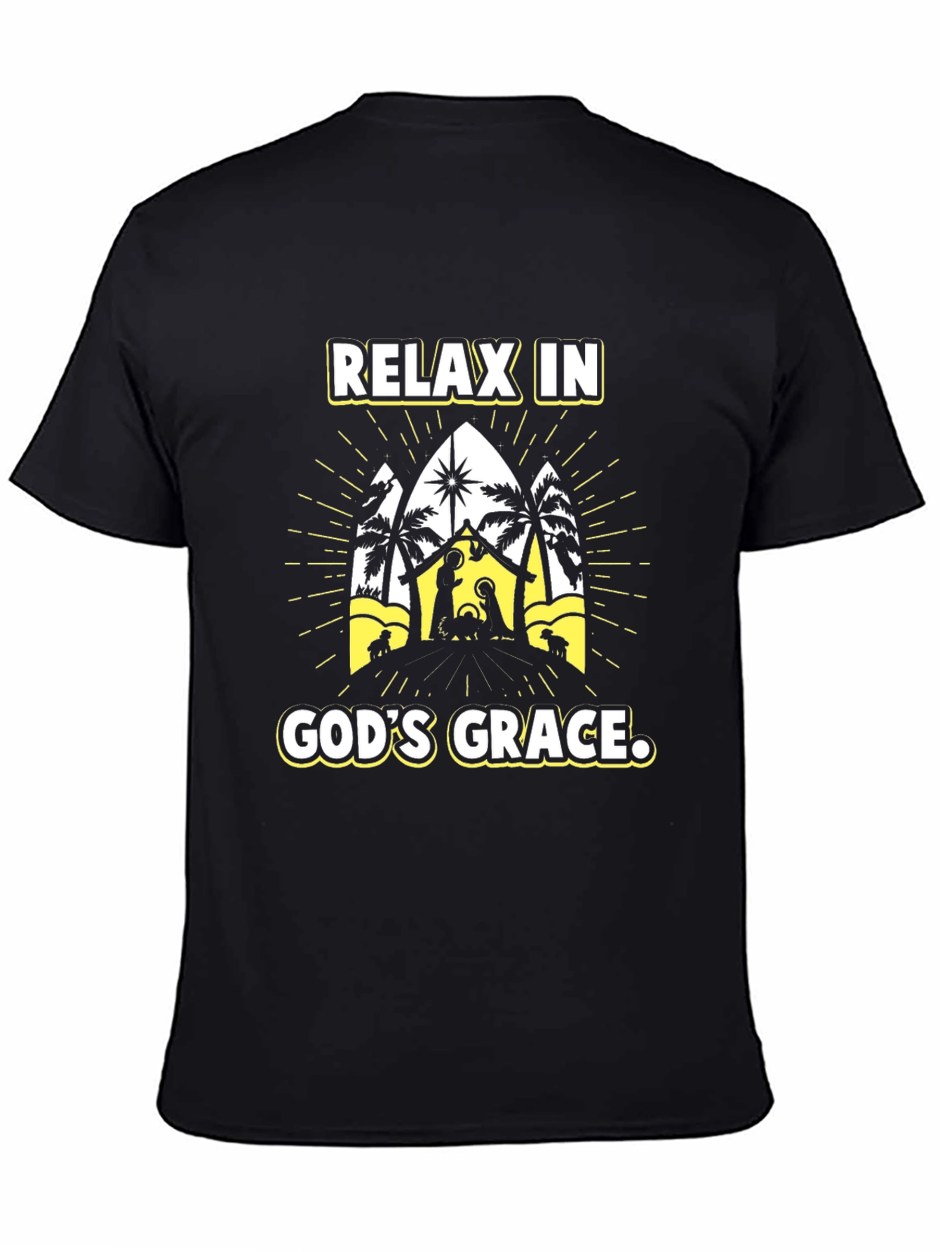 Relax in Gods Grace T-Shirt - Nativity Scene