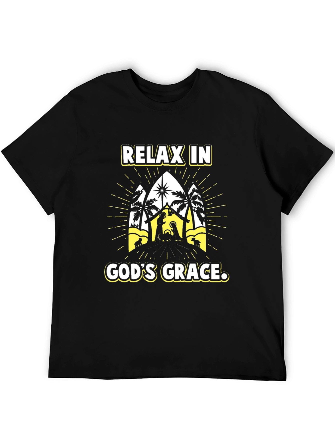 Relax in Gods Grace T-Shirt - Nativity Scene