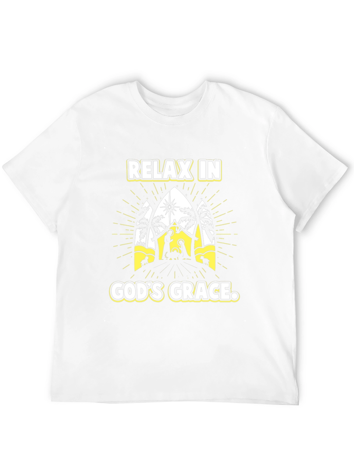 Relax in Gods Grace T-Shirt - Nativity Scene