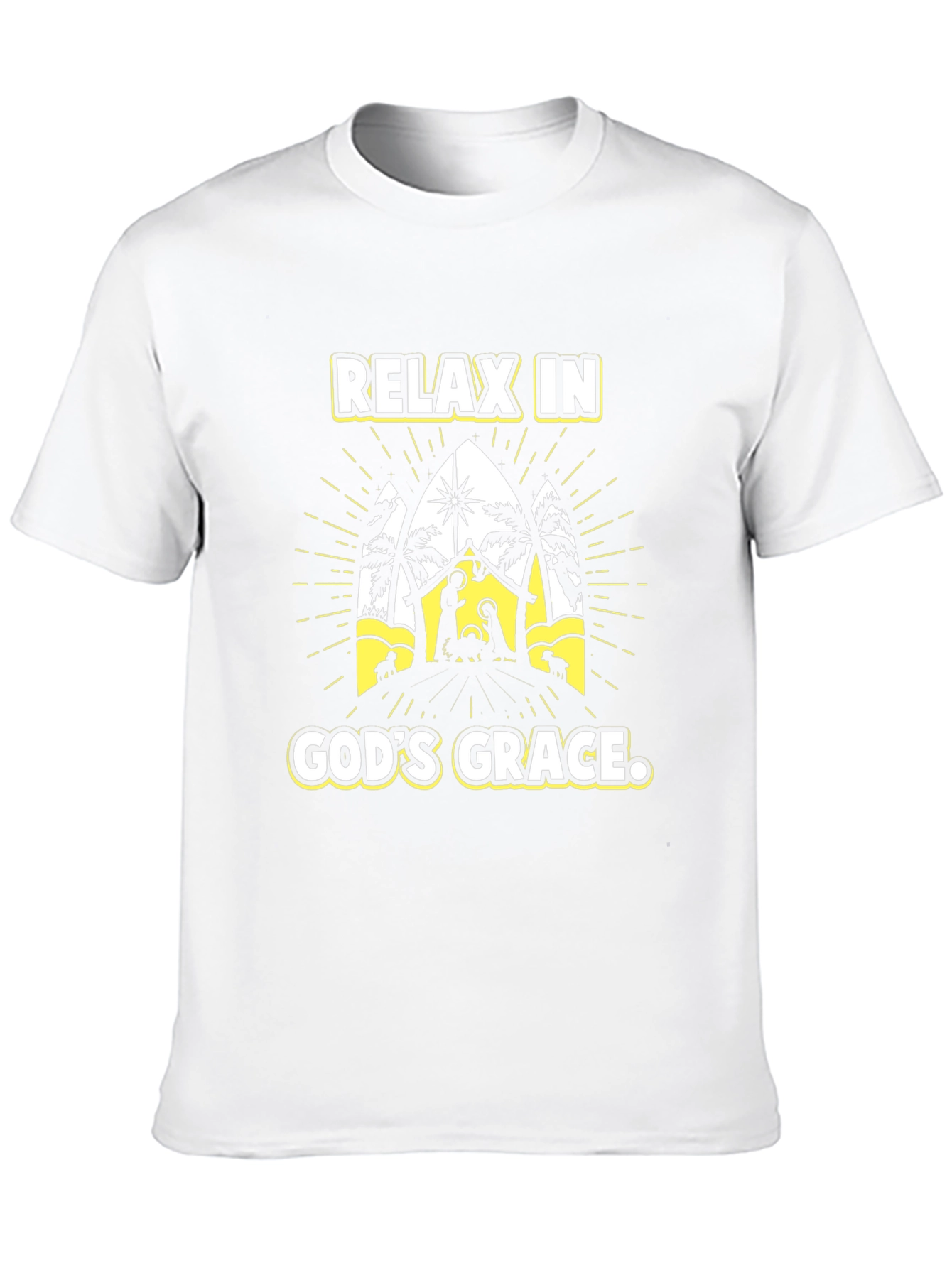 Relax in Gods Grace T-Shirt - Nativity Scene