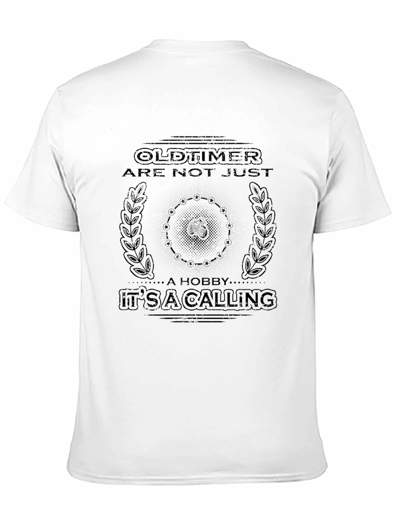 Oldtimer Calling Tee - Black Graphic Print T-Shirt
