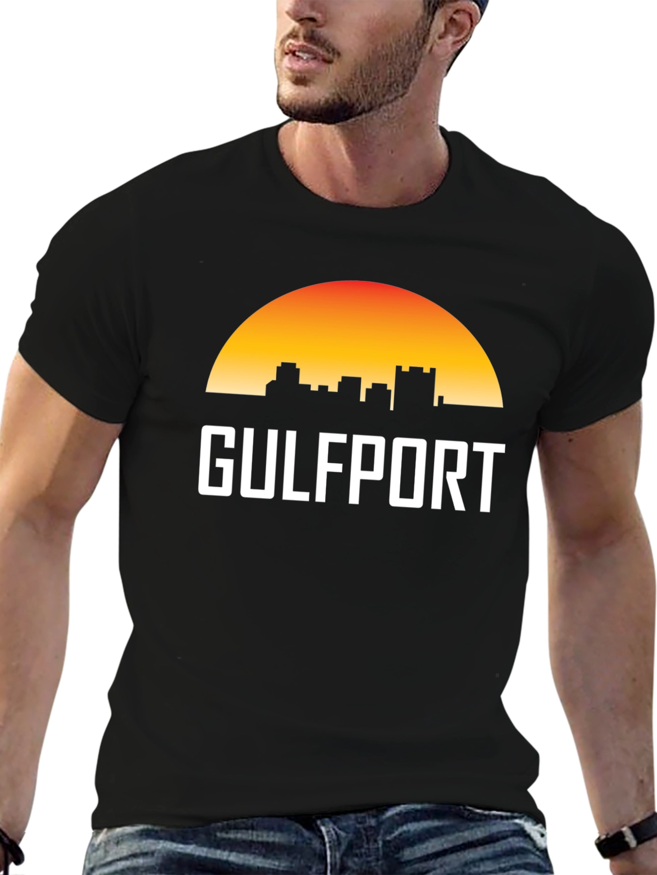 Gulfport Skyline T-Shirt - Sunset Cityscape Tee