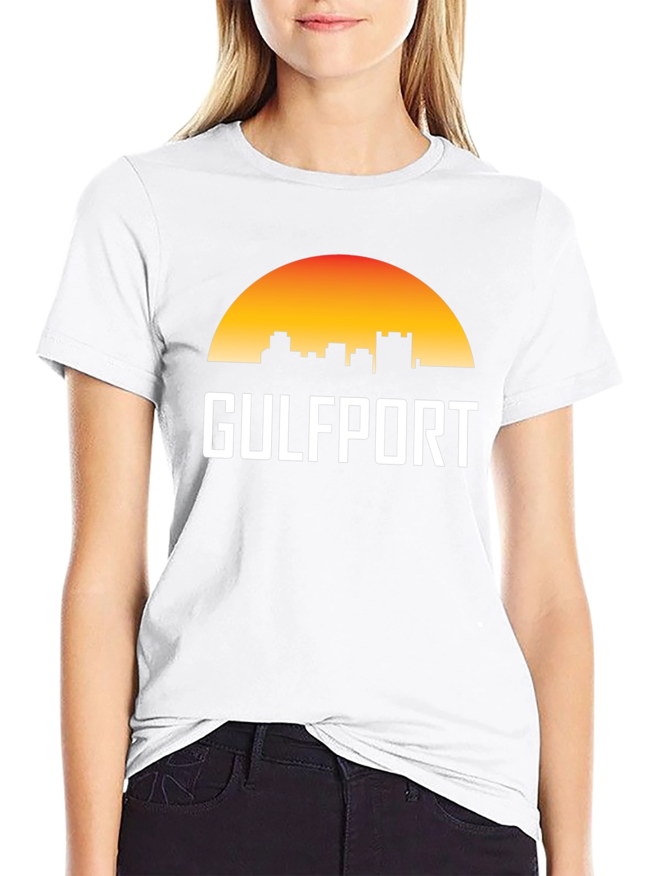 Gulfport Skyline T-Shirt - Sunset Cityscape Tee