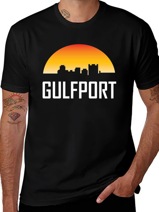 Gulfport Skyline T-Shirt - Sunset Cityscape Tee
