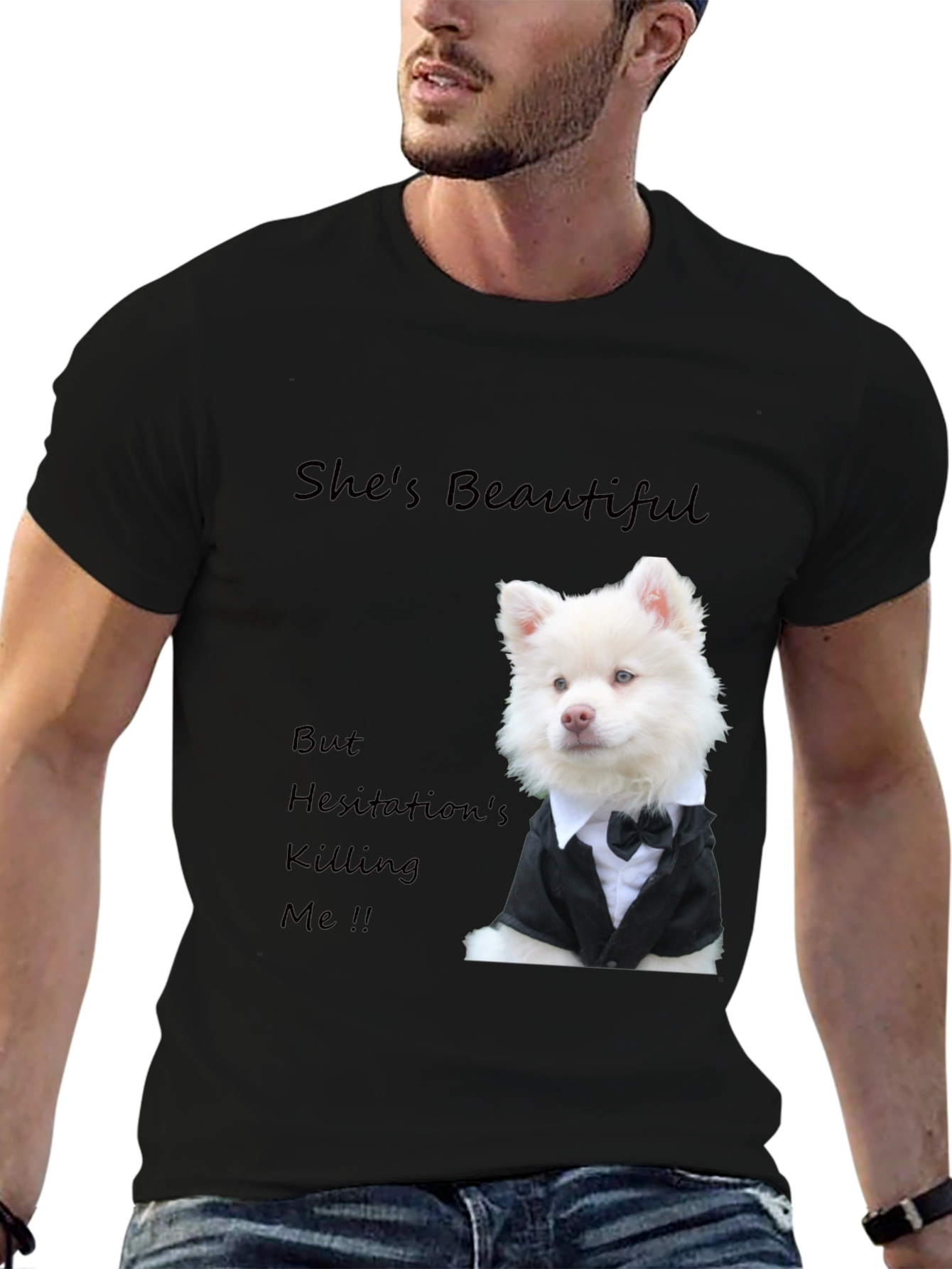 Stylish Dog T-Shirt - Shes Beautiful Graphic Tee