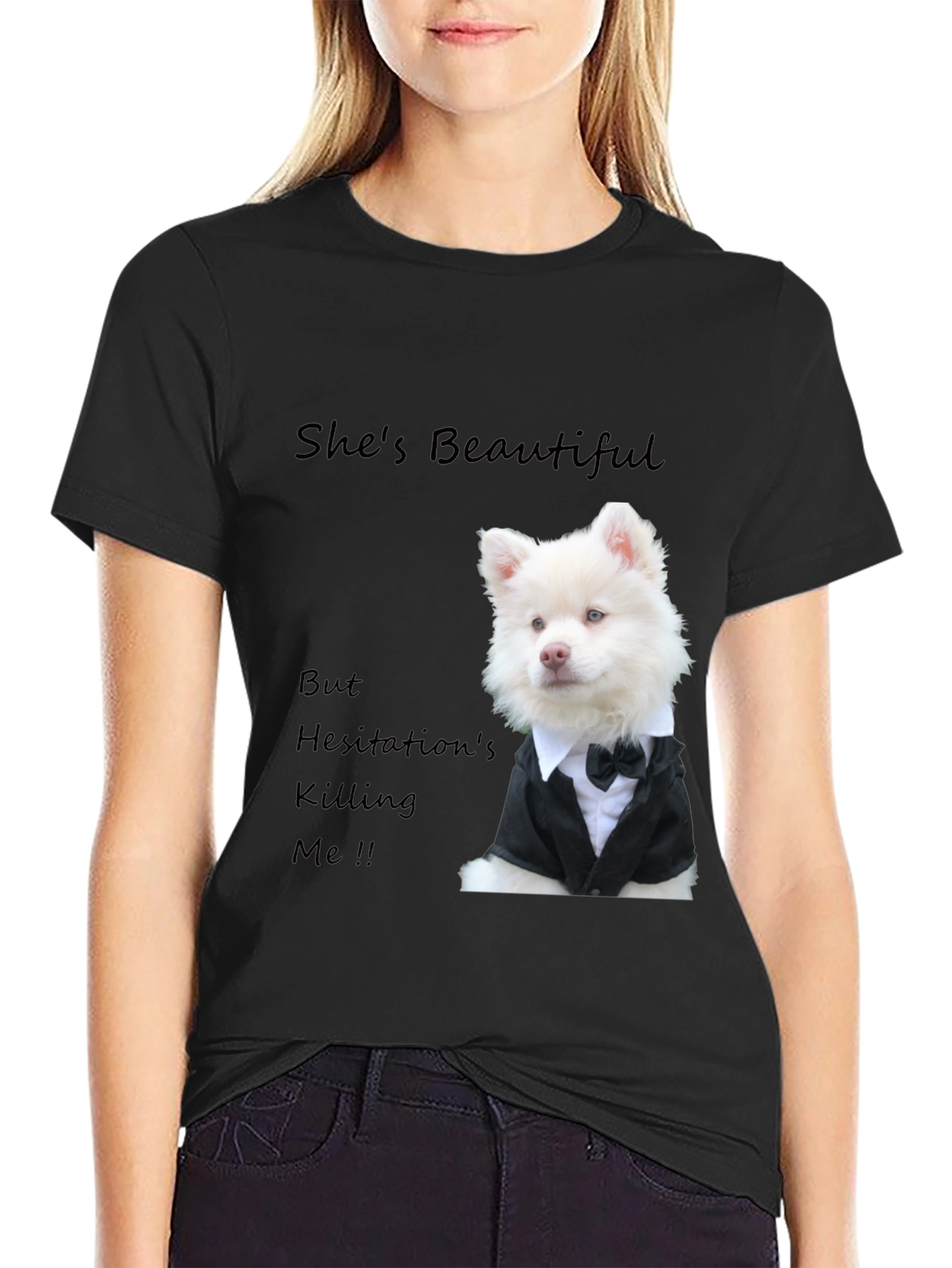 Stylish Dog T-Shirt - Shes Beautiful Graphic Tee