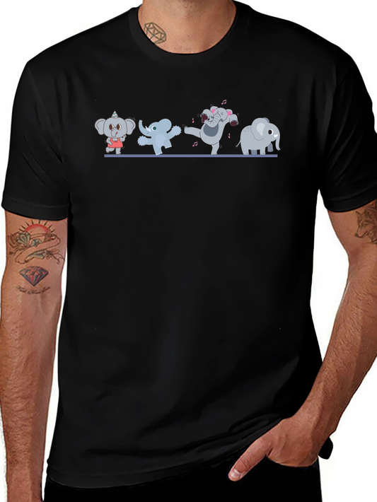 Dancing Elephants Black T-Shirt